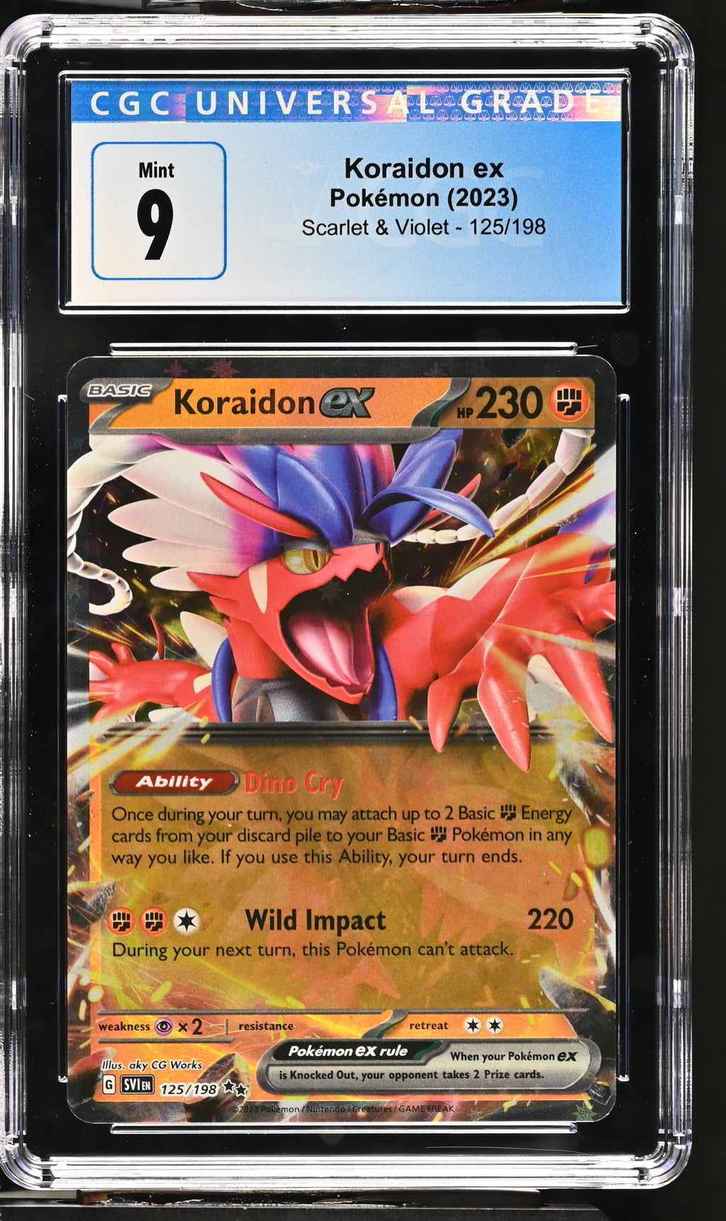 Koraidon Ex Holo Holo Scarlet & Violet 125/198 NM CGC 9