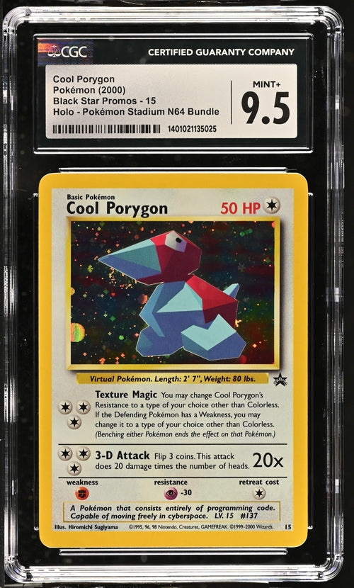 Cool Porygon 15 Pokémon Stadium N64 Bundle 2000 Black Star Promos CGC 9.5