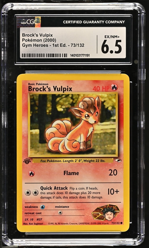 Brock's Vulpix #73/132 1st edition, 2000 Gym Heroes CGC 6.5
