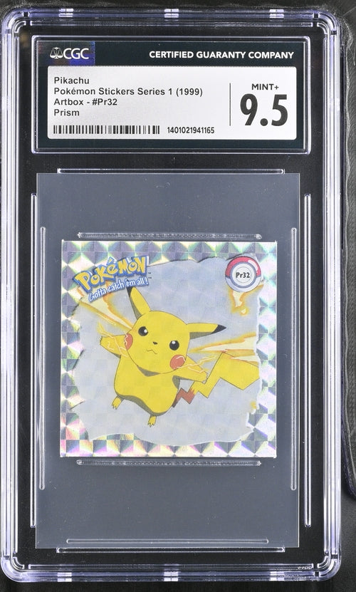 Pikachu Artbox - #Pr32 Prism (1999) Pokemon Sticker Series 1 CGC 9.5