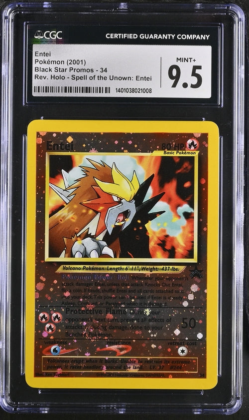 Entei Spell of the Unown: Entei 2001 Black Star Promos CGC 9.5