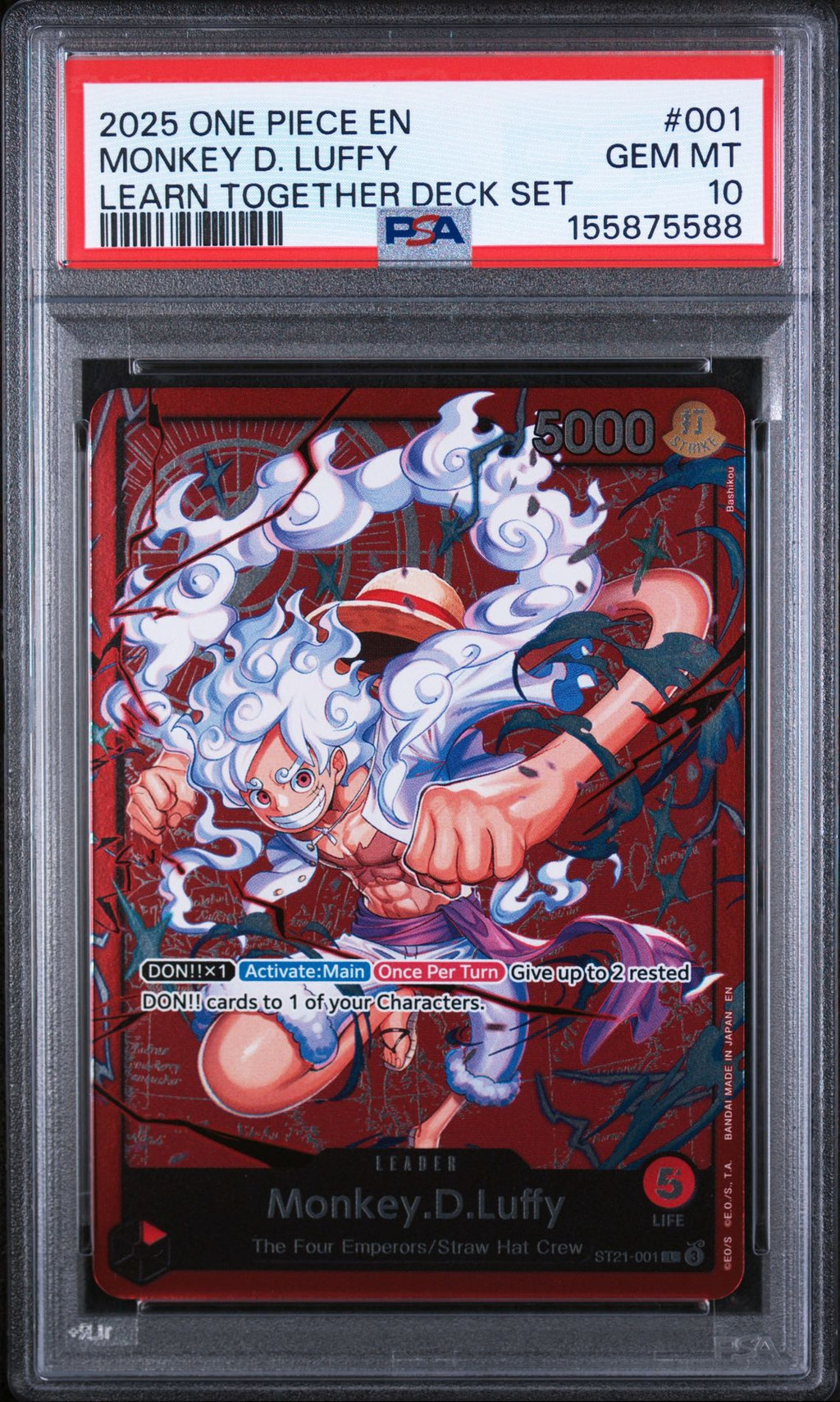 MONKEY D. LUFFY 2025 ONE PIECE LEARN TOGETHER DECK SET PSA GEM MT 10