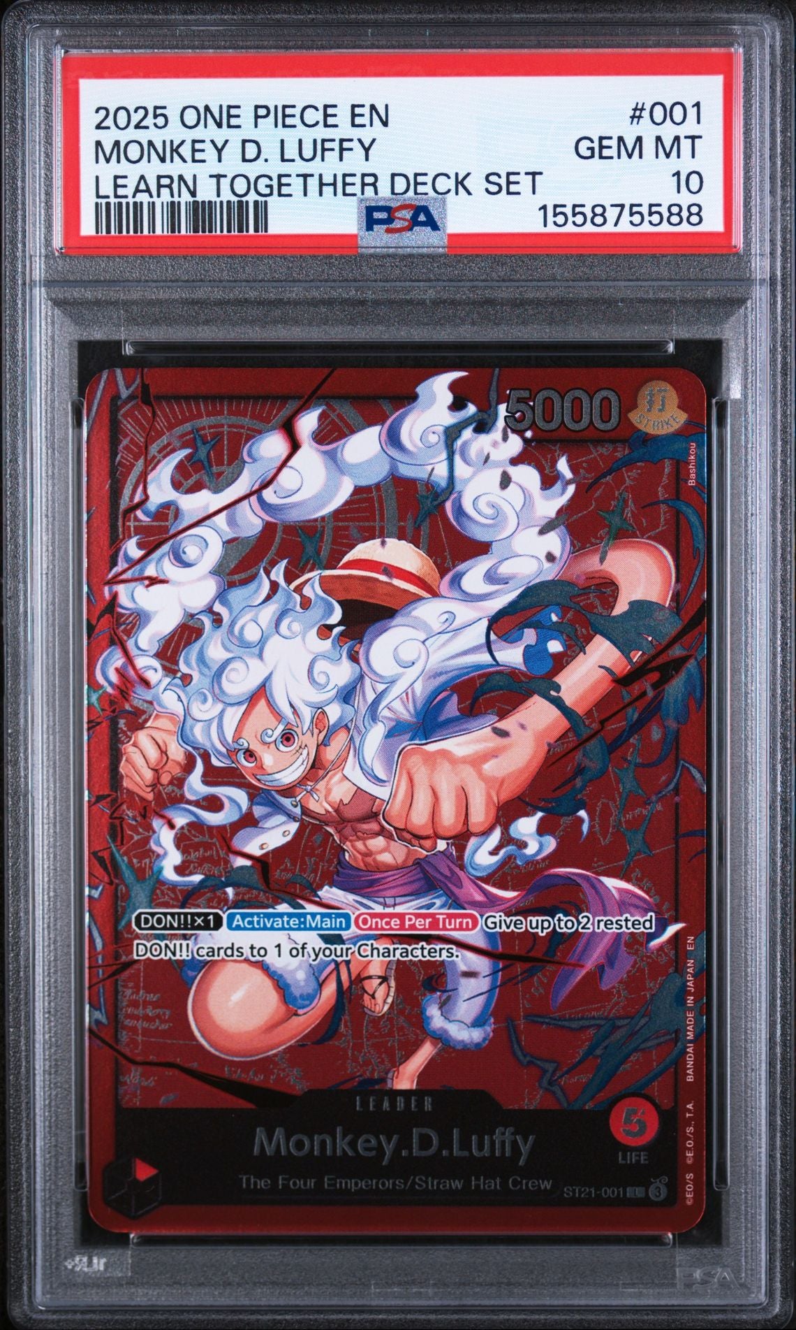 MONKEY D. LUFFY 2025 ONE PIECE LEARN TOGETHER DECK SET PSA GEM MT 10