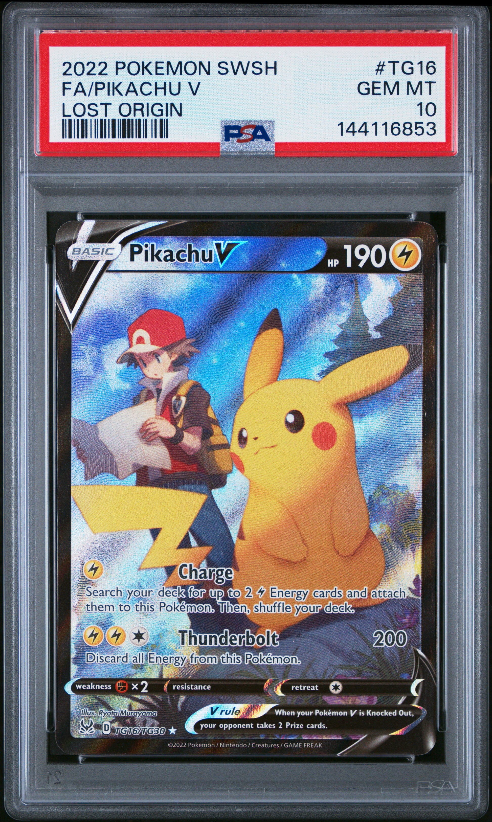 Fa/Pikachu V Lost Origin Pokemon Sword & Shield Lost Origin TG16 NM PSA 10