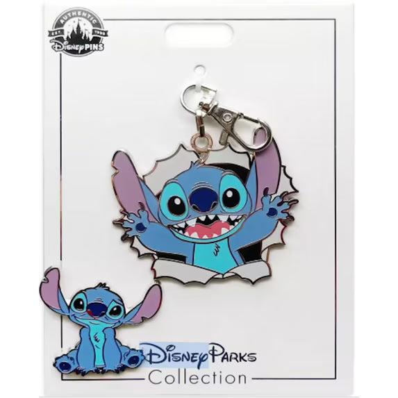 Disney Parks Stitch Medal and Pin Collectible Set New With Card