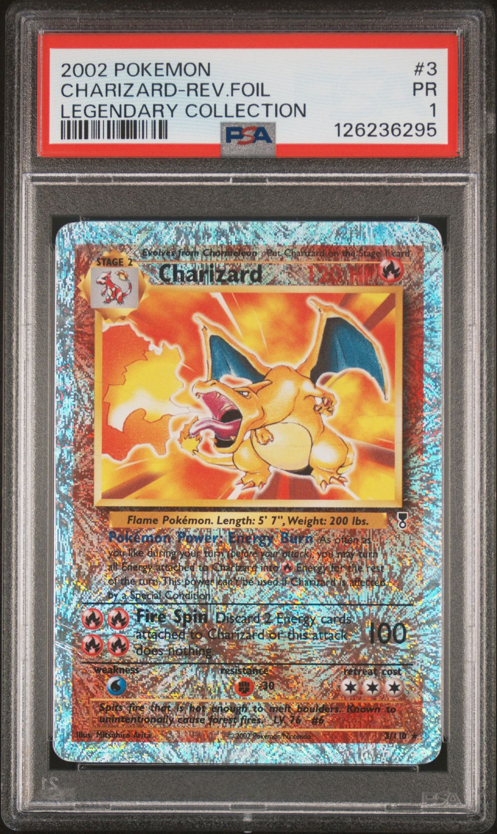 CHARIZARD-REV.FOIL LEGENDARY COLLECTION 2002 POKEMON LEGENDARY COLLECTION PSA PR 1
