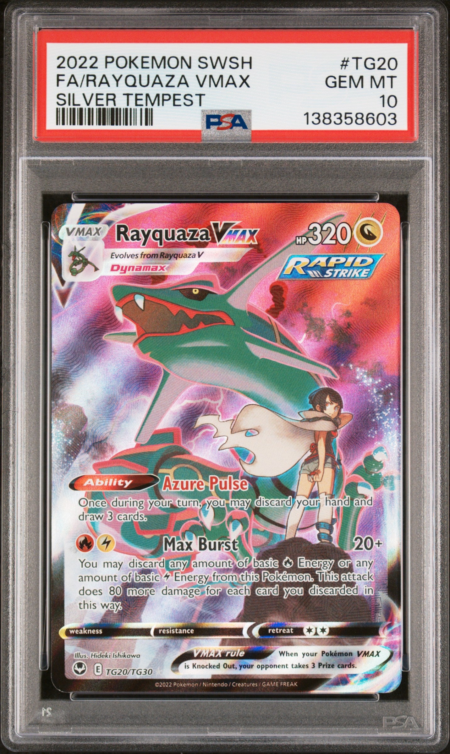 Fa/Rayquaza Vmax Silver Tempest Pokemon Sword & Shield Silver Tempest TG20 NM PS