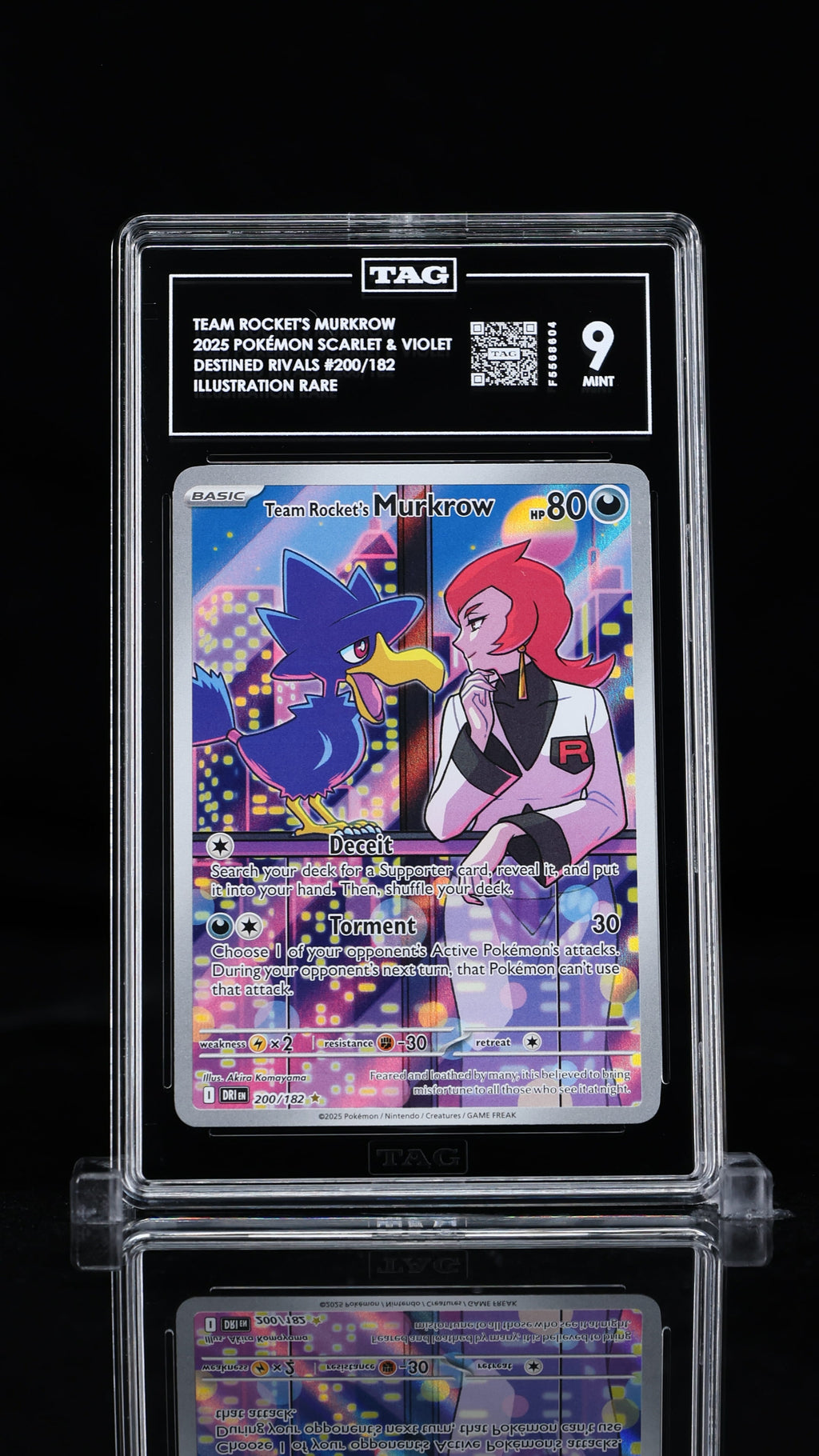 Team Rocket's Murkrow Illustration Rare 2025 Pokémon Scarlet & Violet TAG 9 MINT