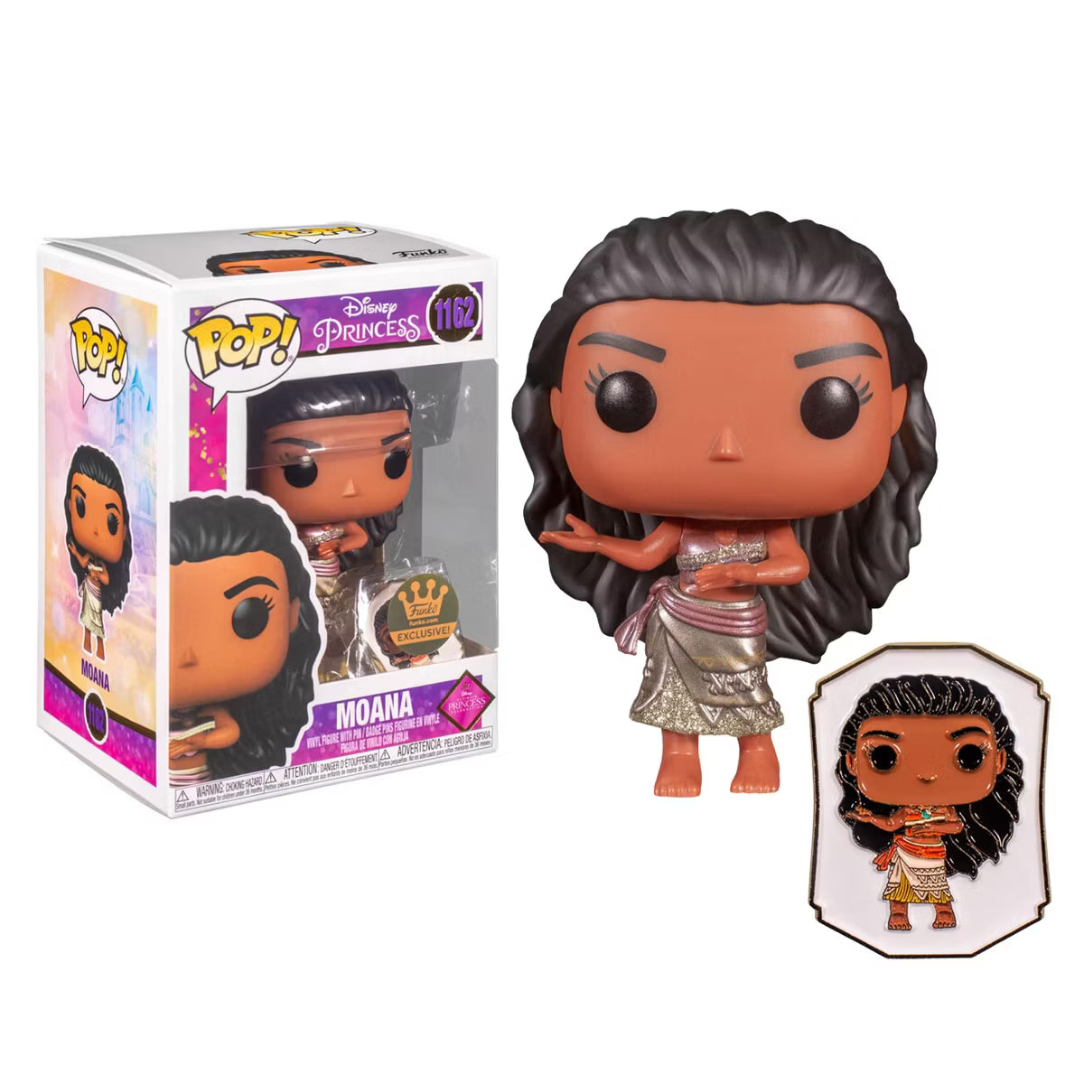 Funko Disney Princess Funko POP Vinyl Figure | Moana (Gold) with Pin