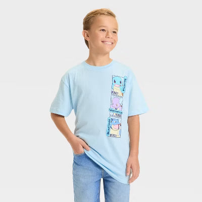 Boys' Pokémon Squirtle's Evolutions Short Sleeve Graphic T-Shirt - Light Blue