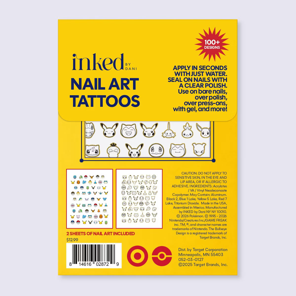 INKED by Dani Nail Art Tattoos - Pokémon
