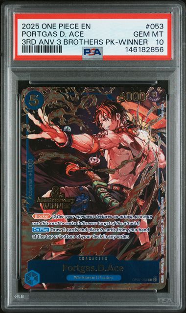 Portgas D. Ace 3 Brothers PK-Winner 2025 3rd Anv. PSA 10