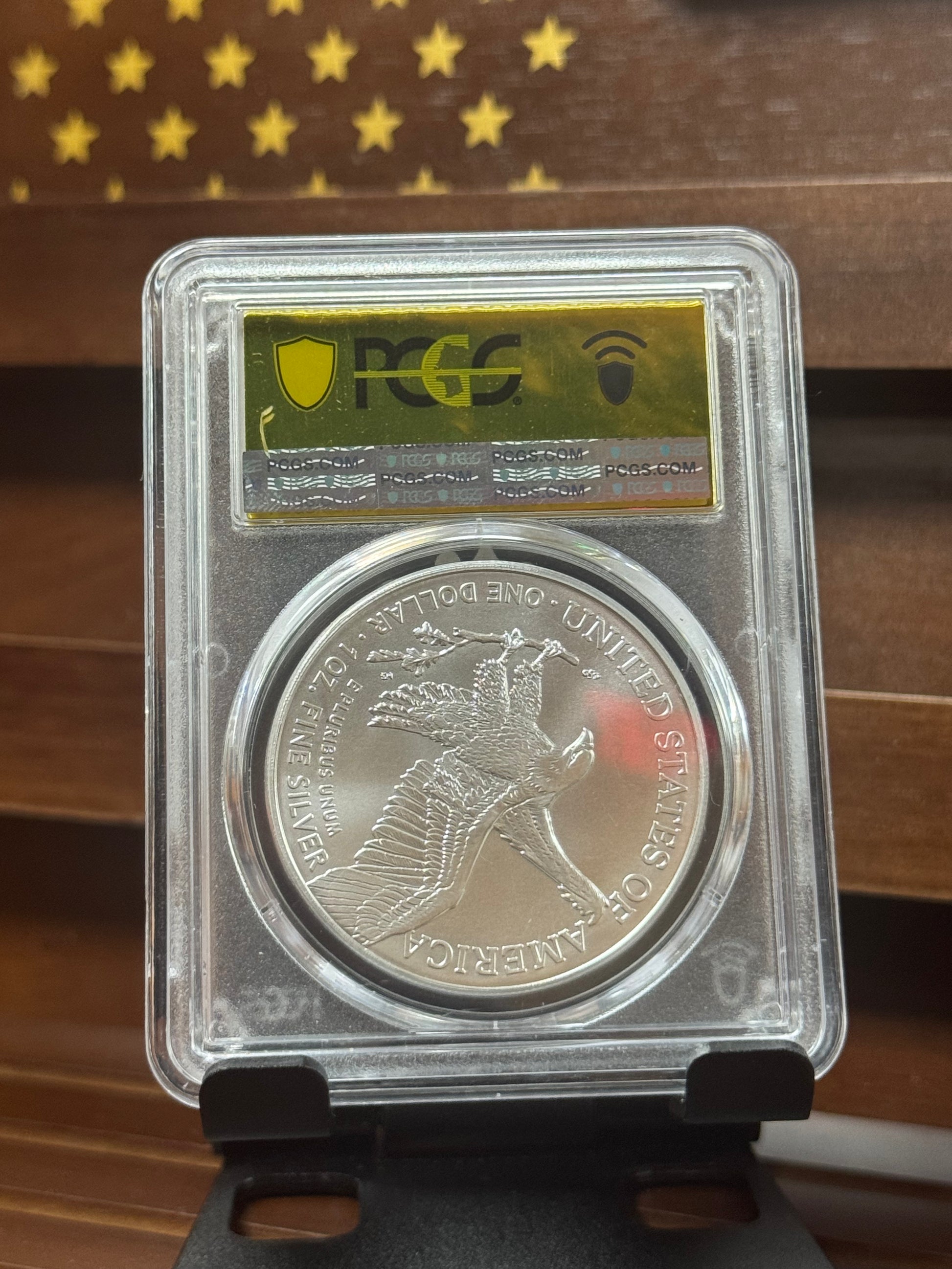 PCGS MS70 Silver Eagle First Strike 1 of 2025 Gold Label