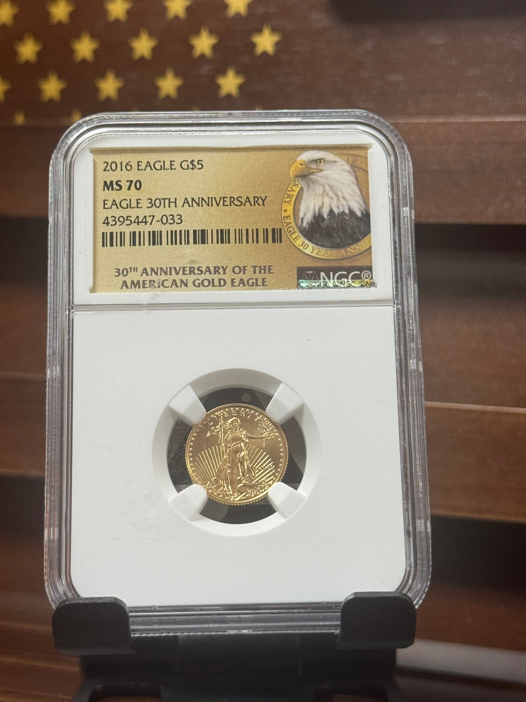 2016 Gold Eagle $5 – 30th Anniversary Label (NGC MS70)