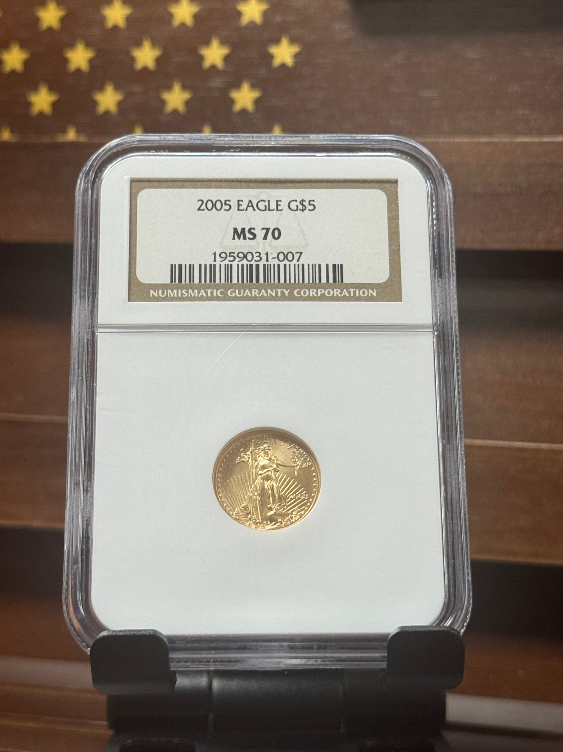 2005 American Gold Eagle – $5 1/10 oz – NGC MS70