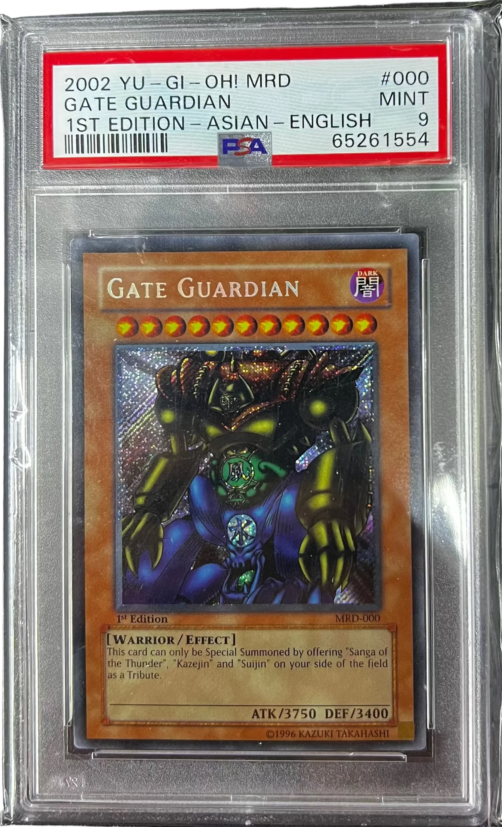 Gate Guardian 1st Edition-Asian-English Yu-Gi-Oh! Mrd-Metal Raiders 000 NM PSA 9