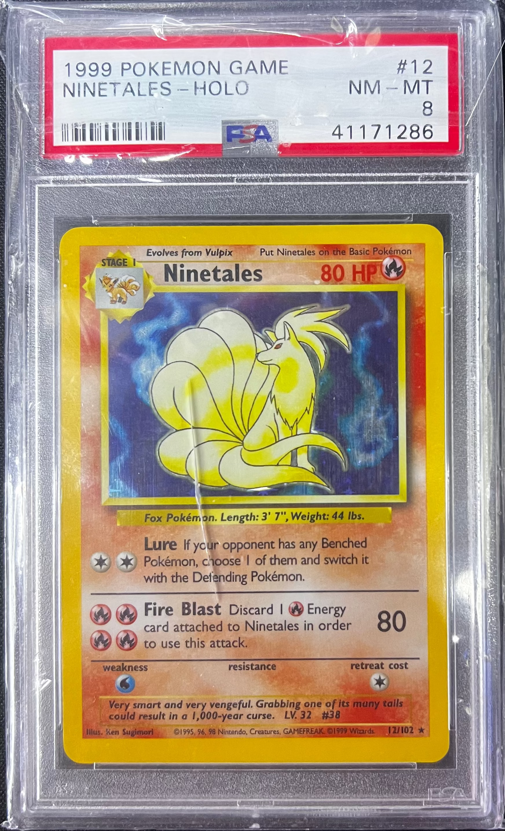 Ninetales Holo Holo Rare Base Set 012/102 NM