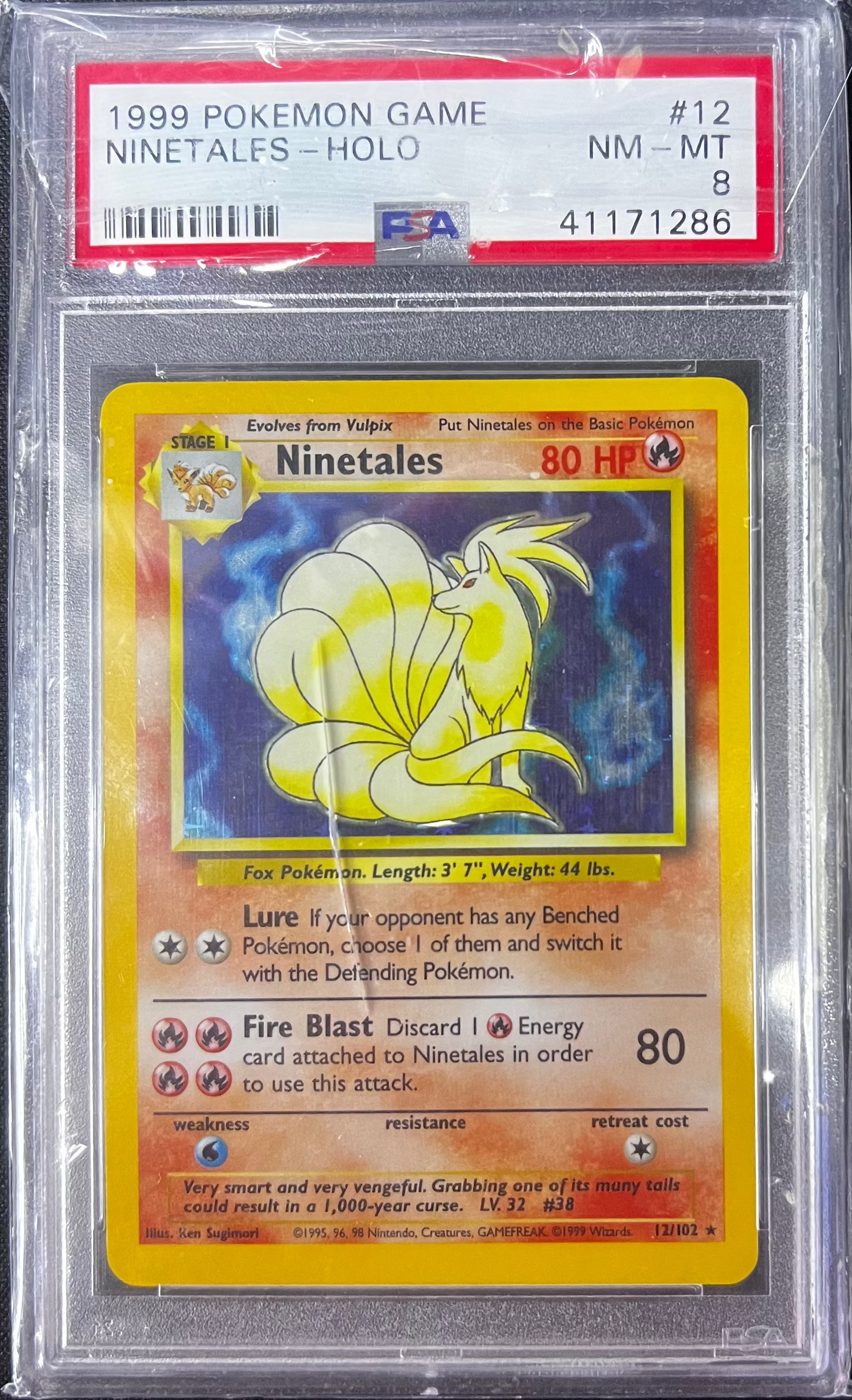 Ninetales Holo Holo Rare Base Set 012/102 NM