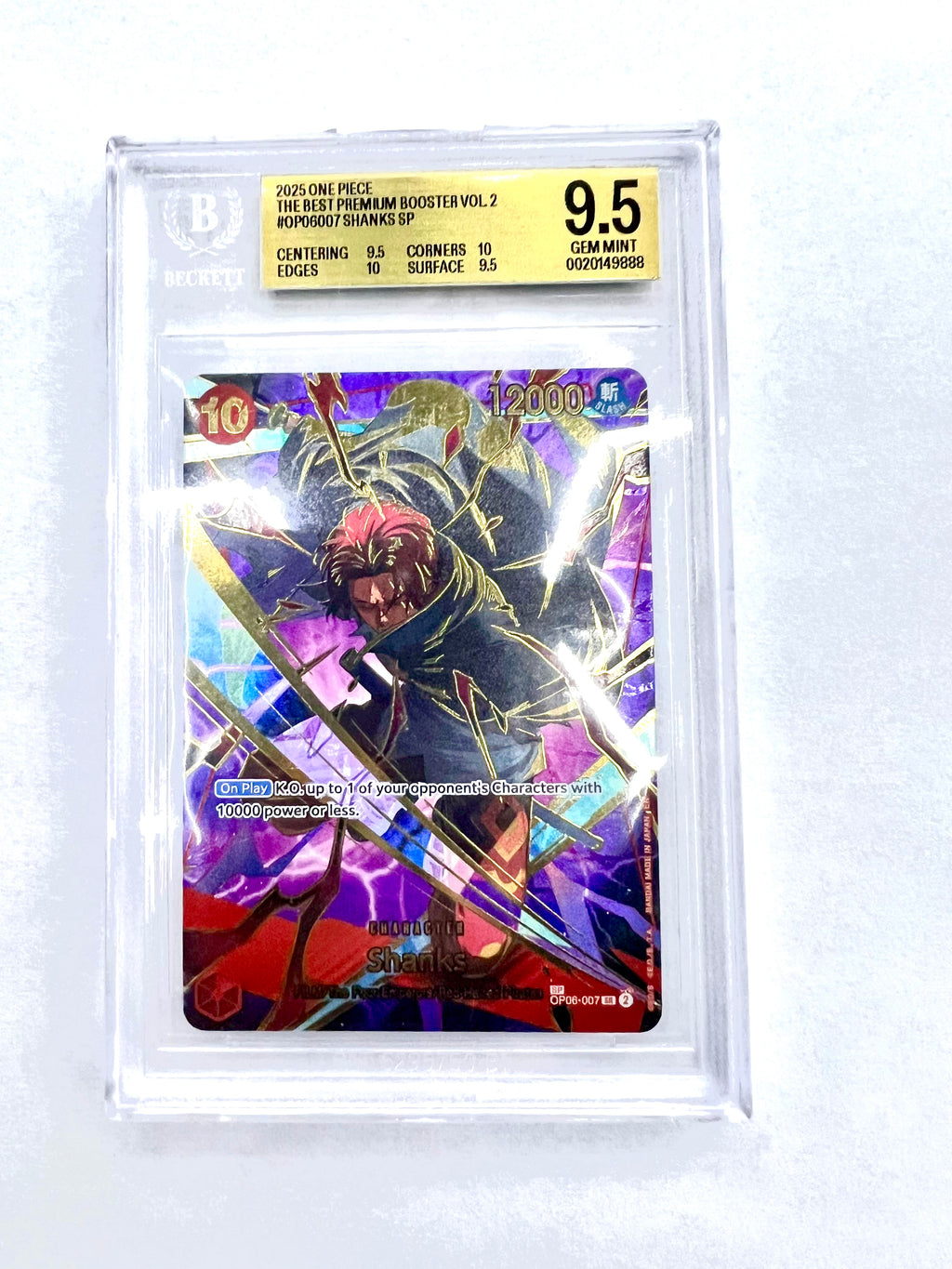 Shanks SP (OP-06-007) 2025 OP The Best Premium Booster Vol 2. Beckett 9.5
