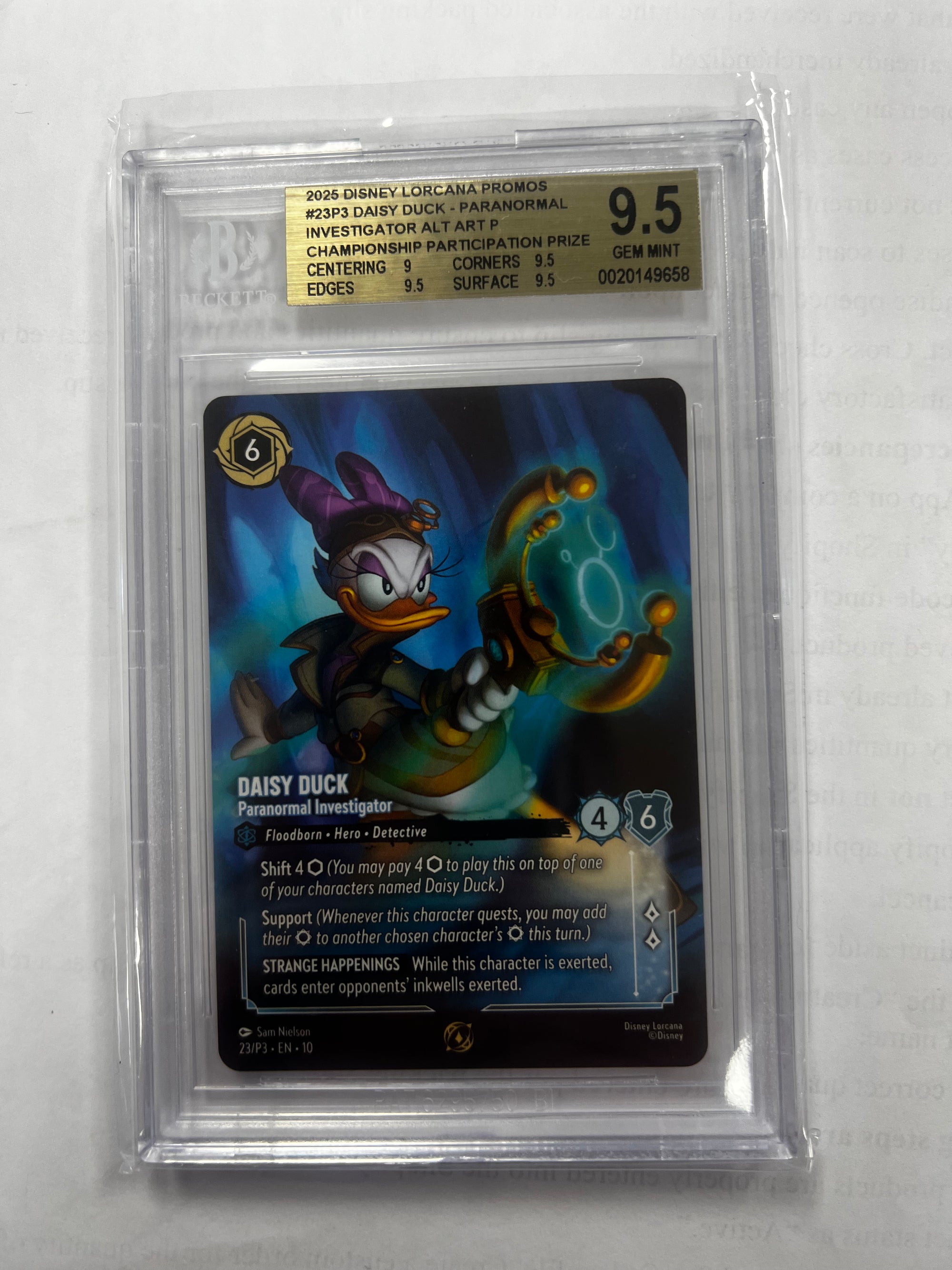 Daisy Duck - Paranormal Investigator - 2025 Disney Lorcana TCG Promos BGS 9.5