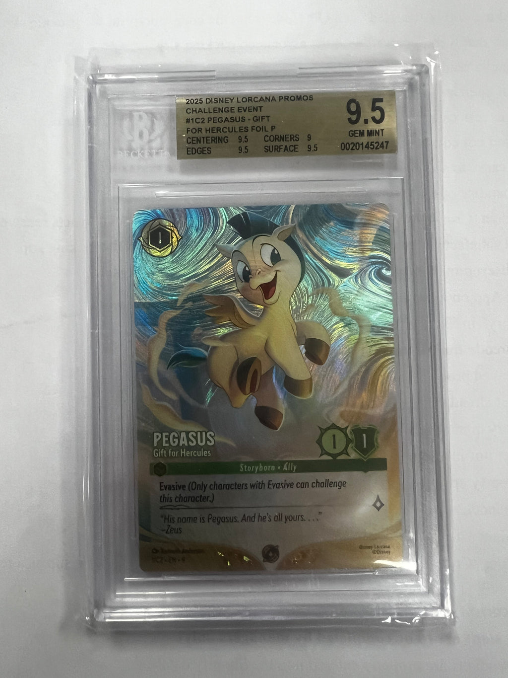 Pegasus - Gift for Hercules - 2025 Disney Lorcana TCG Challenge Event Promos BGS 9.5