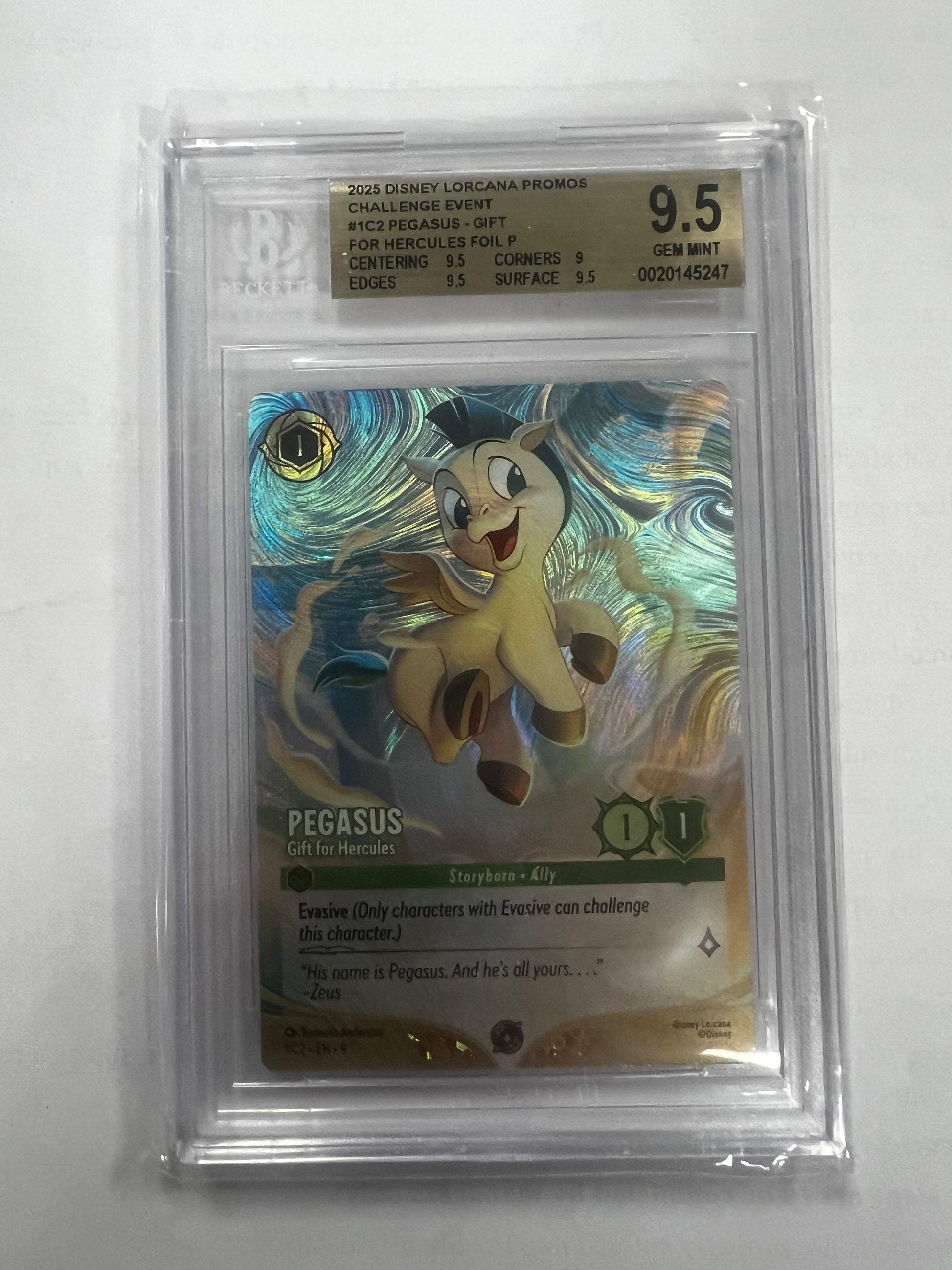 Pegasus - Gift for Hercules - 2025 Disney Lorcana TCG Challenge Event Promos BGS 9.5