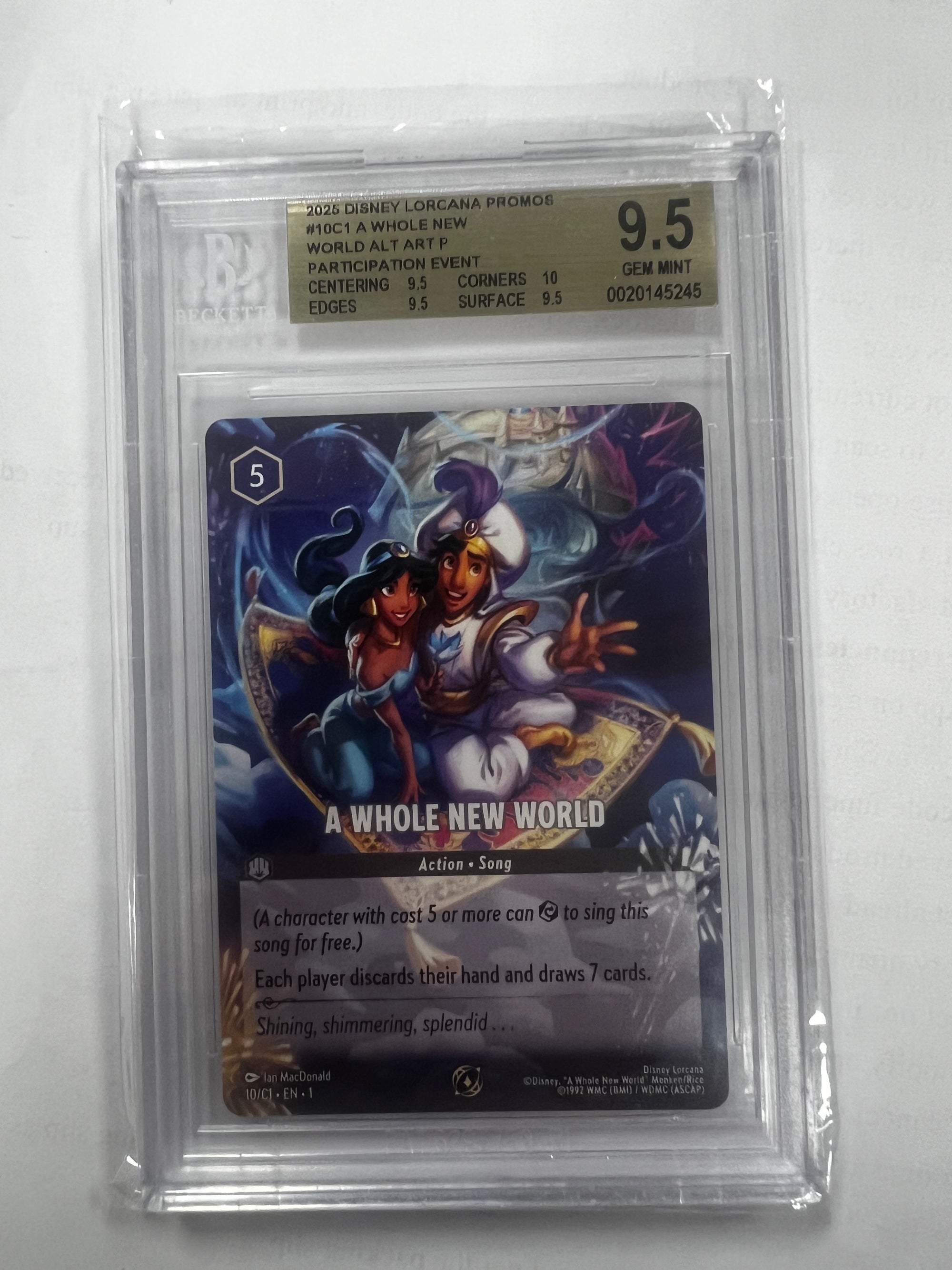 A whole New World - 2025 Disney Lorcana TCG Promos BGS 9.5