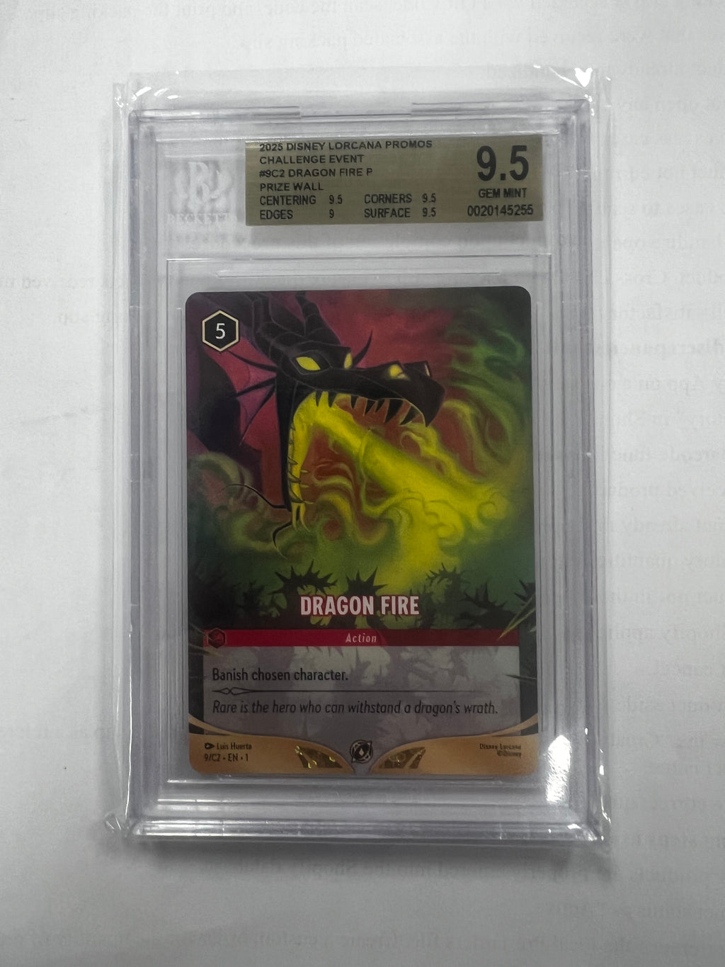Dragon Fire - 2025 Disney Lorcana TCG Challenge Event Promos BGS 9.5