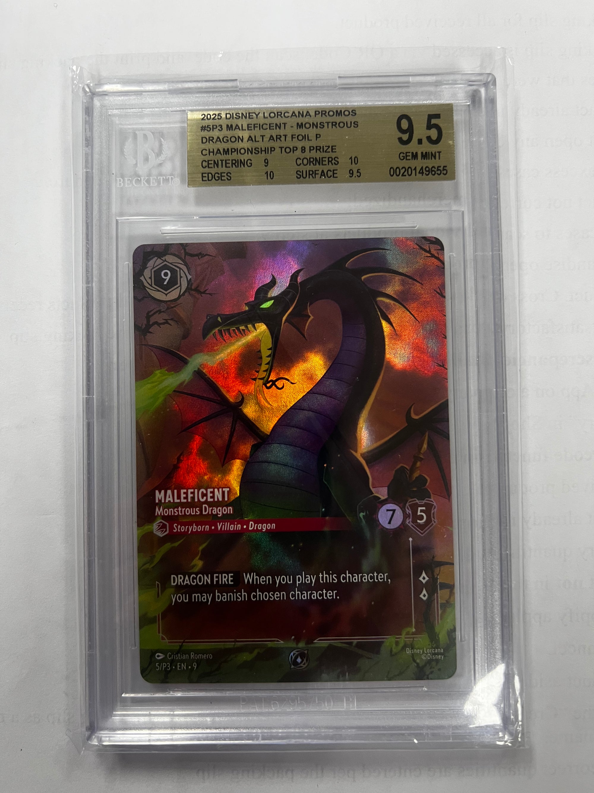Maleficent - Monstrous Dragon - 2025 Disney Lorcana TCG Promos BGS 9.5