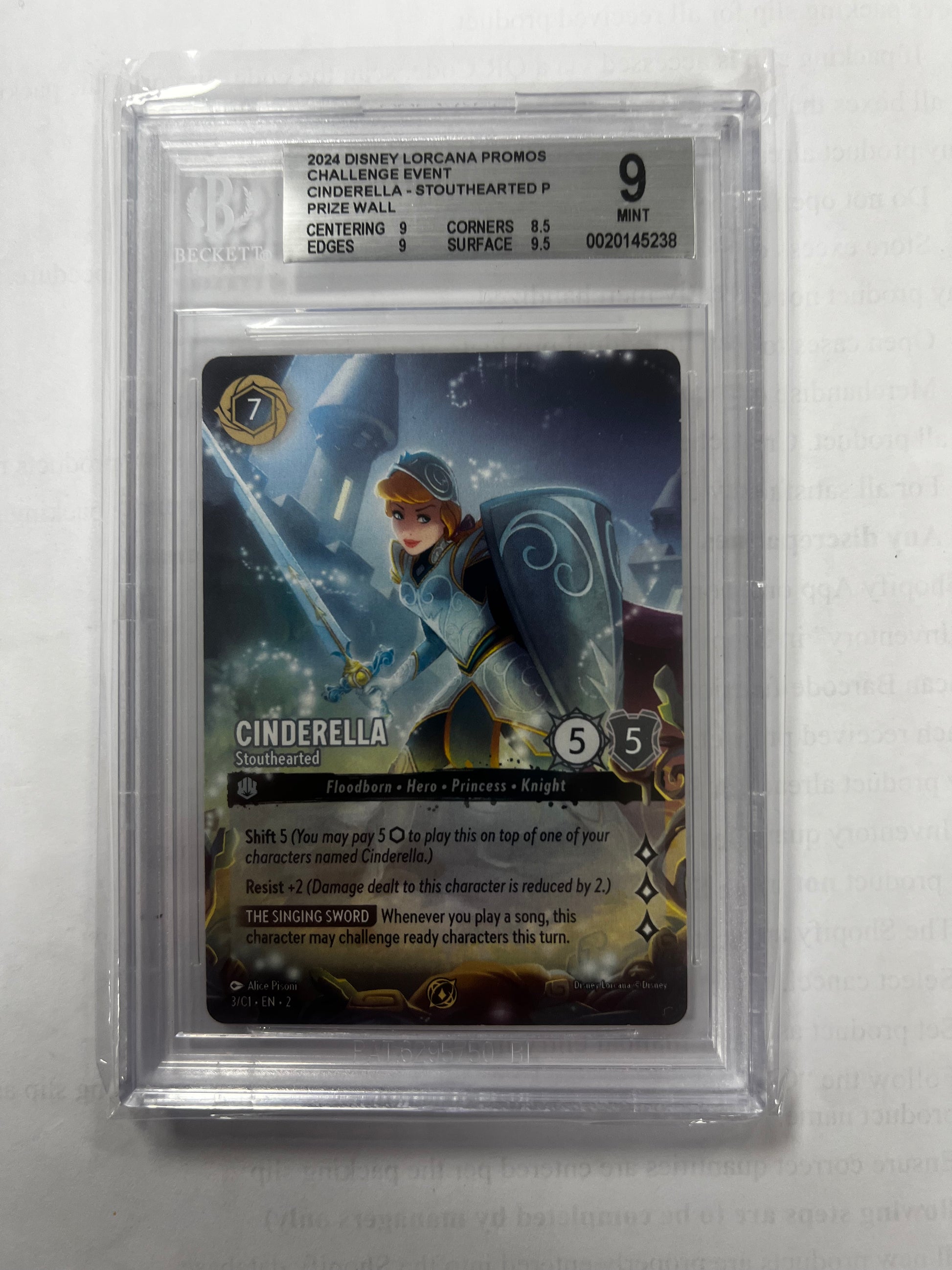 Cinderella - Stouthearted - 2024 Disney Lorcana Challenge Event Promos BGS 9.0