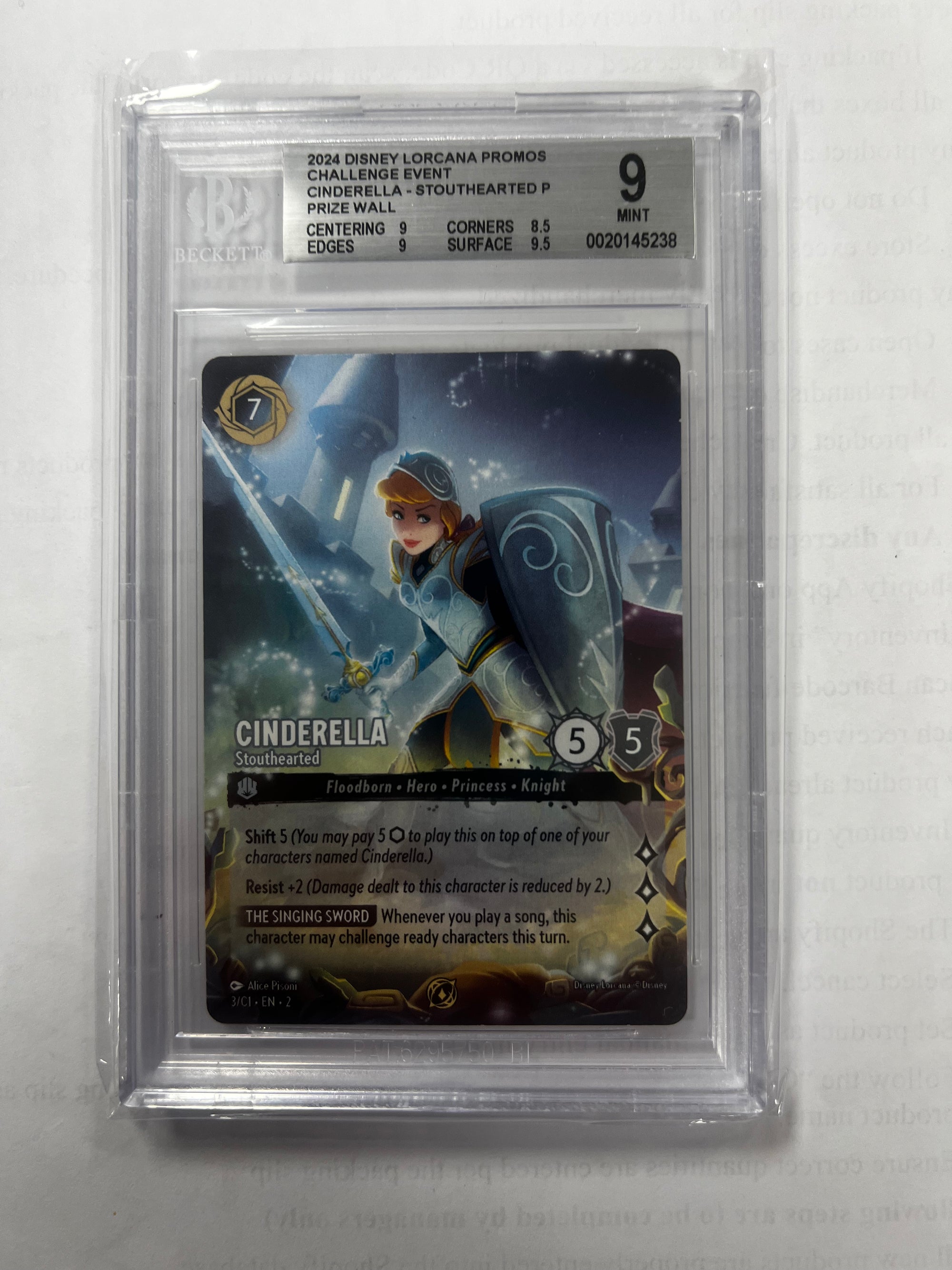 Cinderella - Stouthearted - 2024 Disney Lorcana Challenge Event Promos BGS 9.0