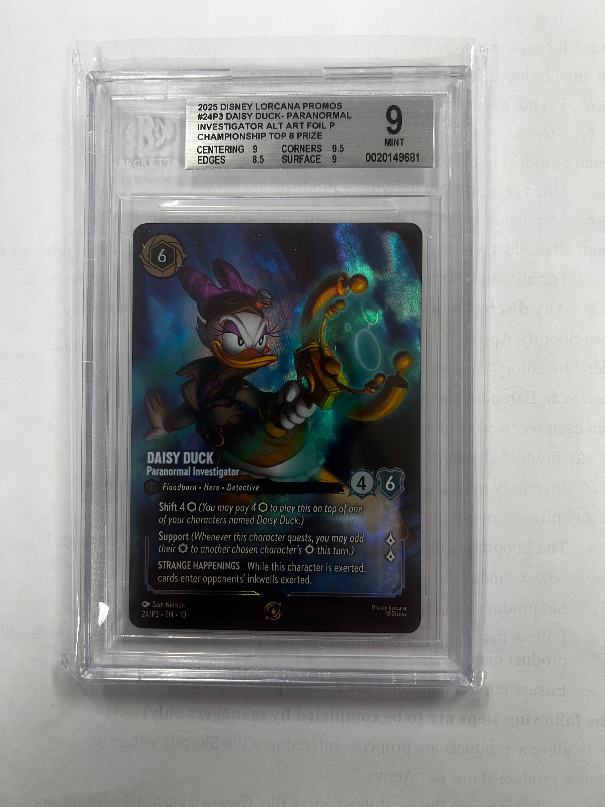 Daisy Duck - Paranormal Investigator - 2025 Disney Lorcana TCG Promos BGS 9.0