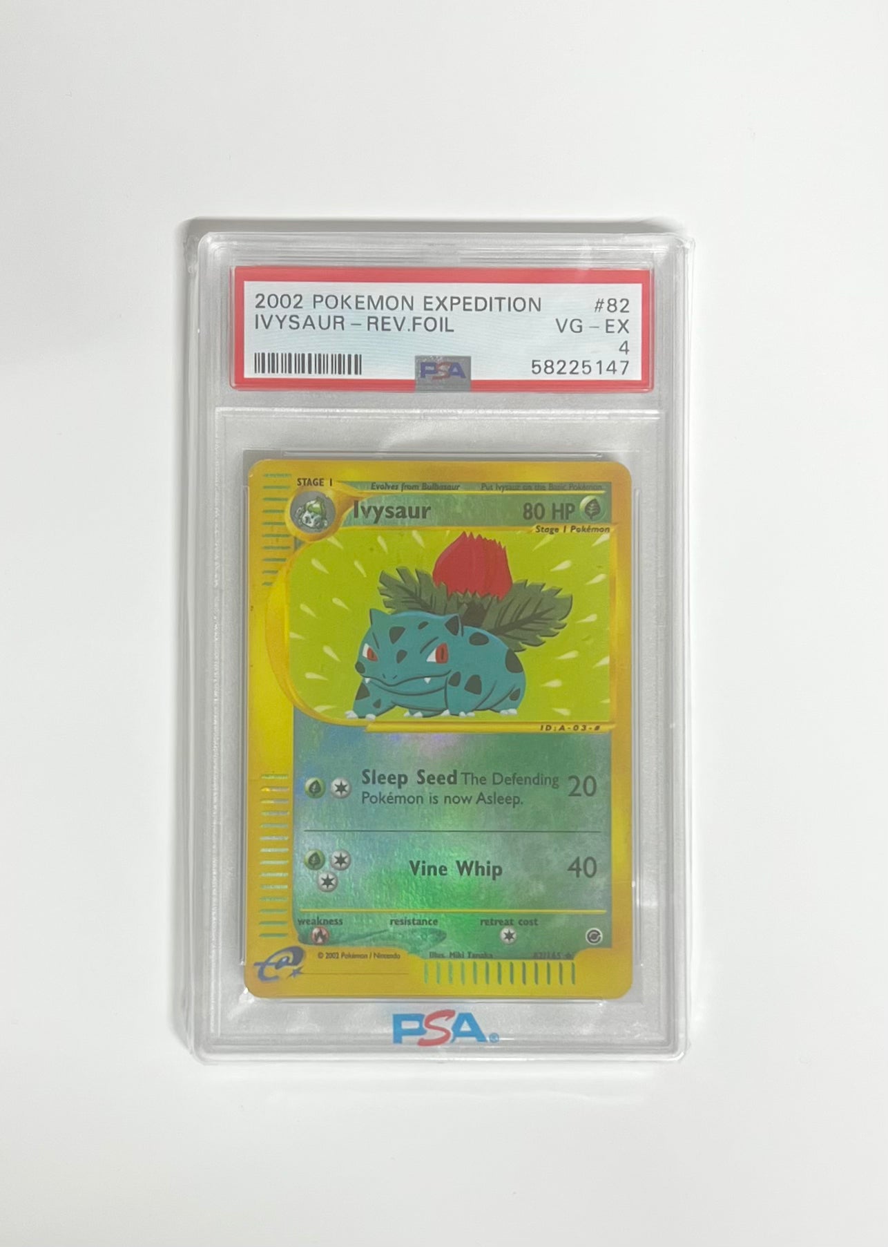 IVYSAUR-REV.FOIL 2002 POKEMON EXPEDITION PSA VG-EX 4
