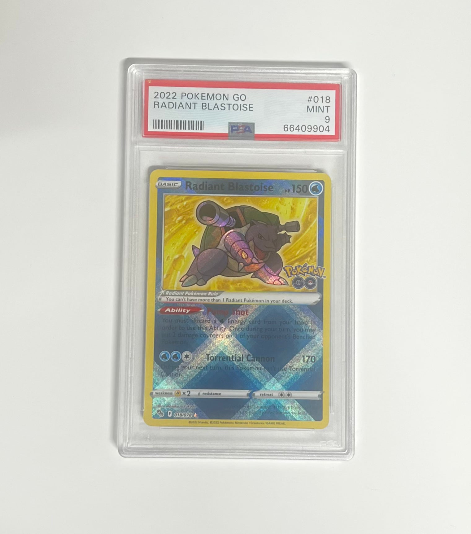 RADIANT BLASTOISE 2022 POKEMON GO PSA MINT 9