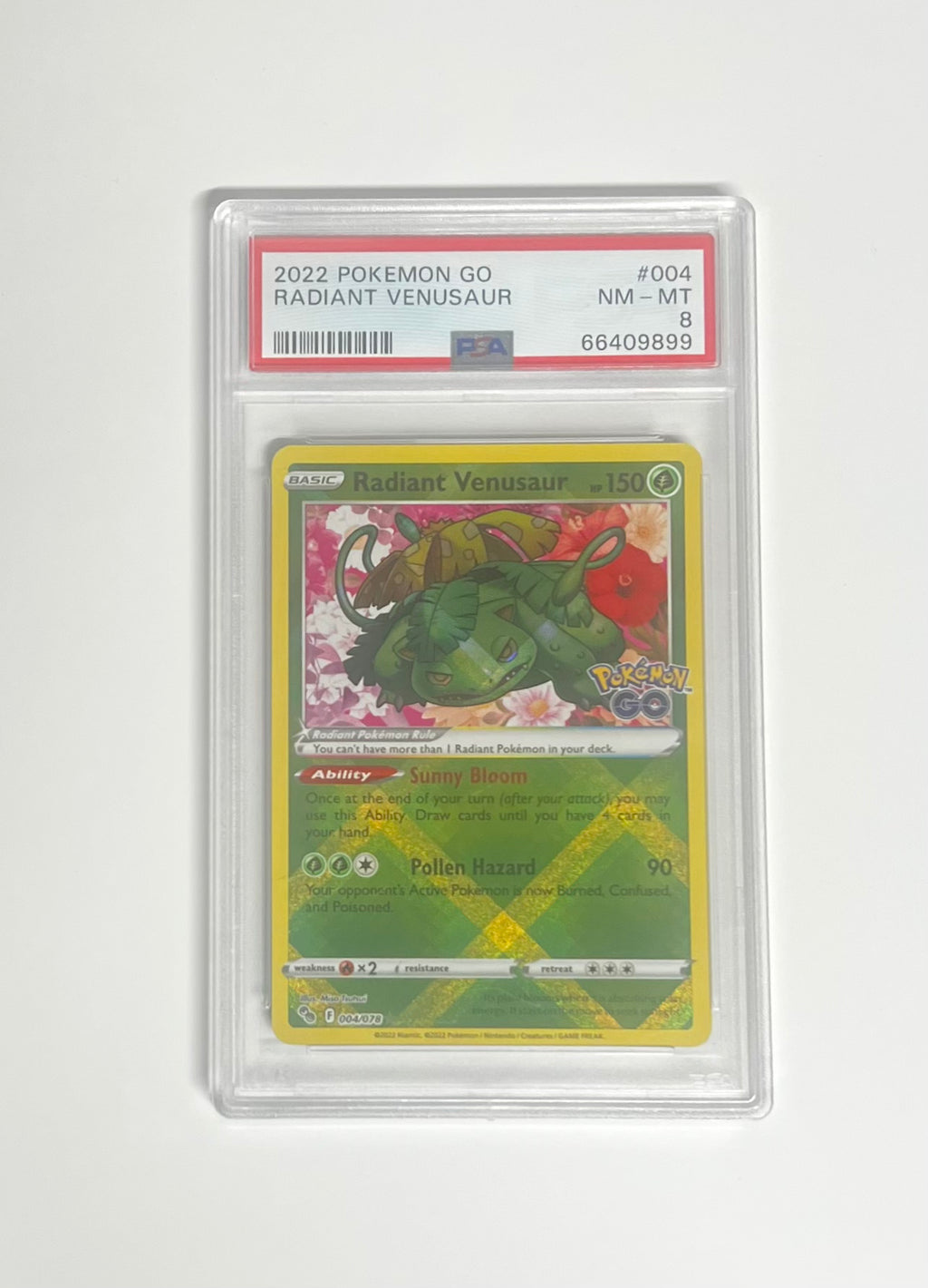 RADIANT VENUSAUR 2022 POKEMON GO PSA NM-MT 8