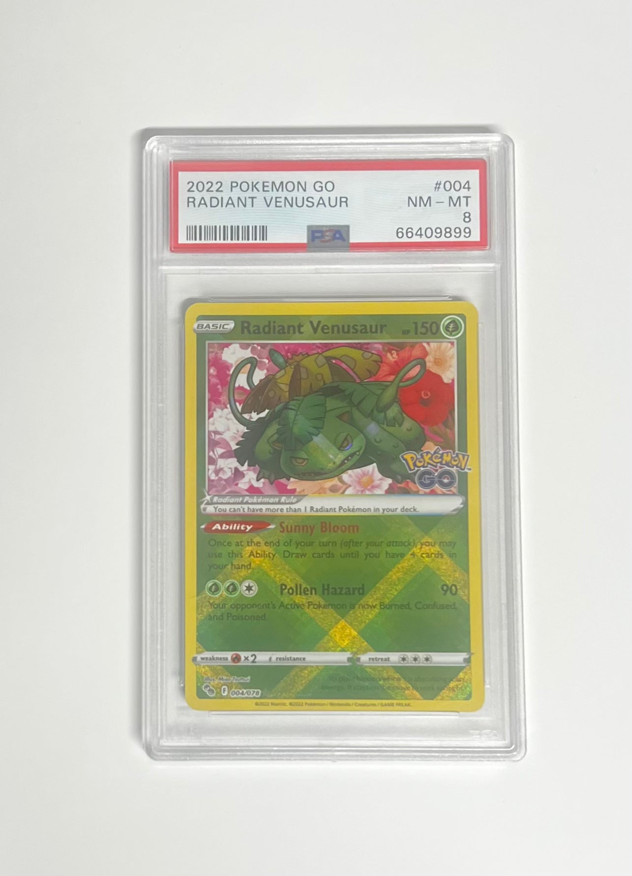 RADIANT VENUSAUR 2022 POKEMON GO PSA NM-MT 8