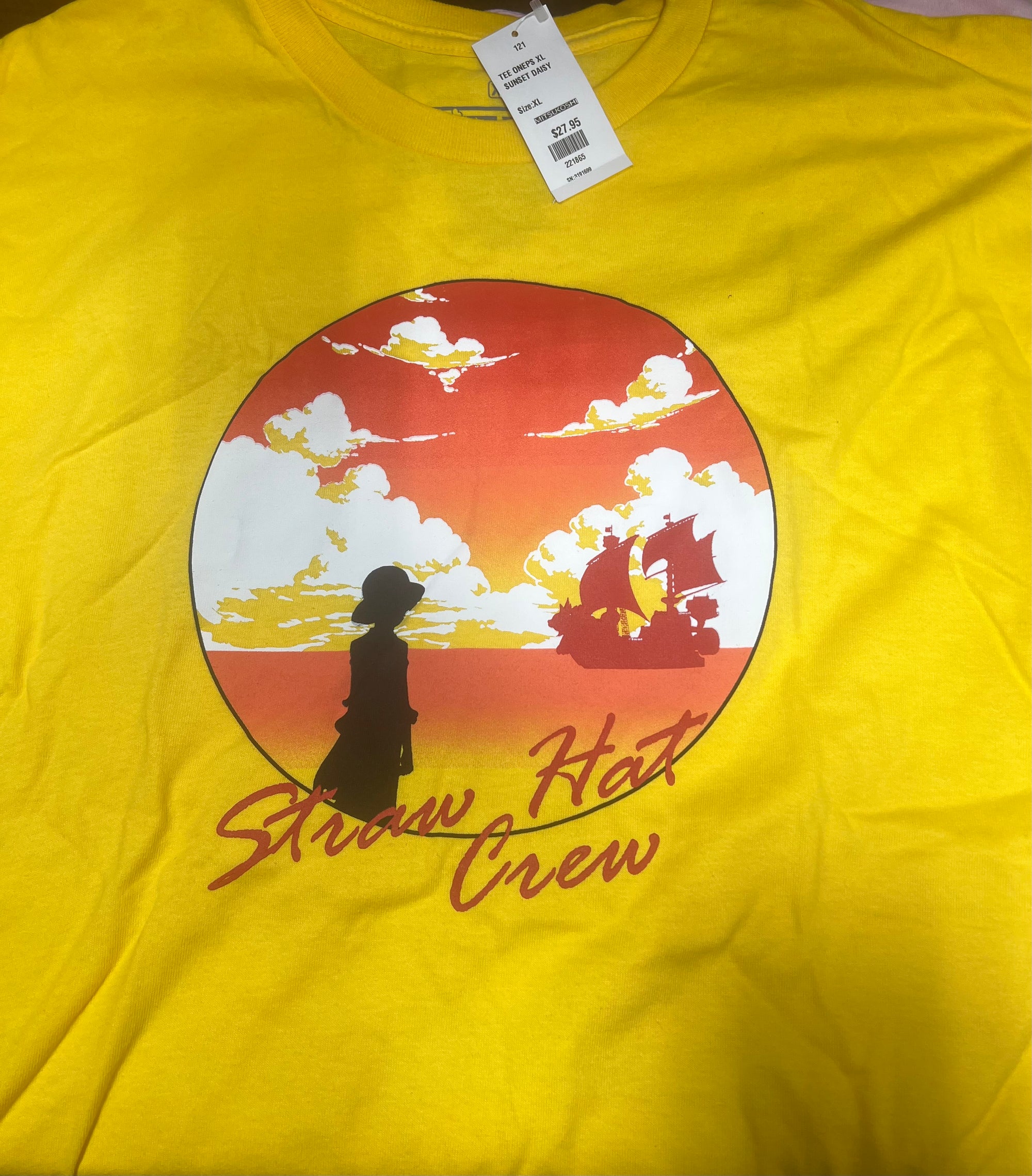 One Piece Straw Hat Crew Yellow T-Shirt (XL)