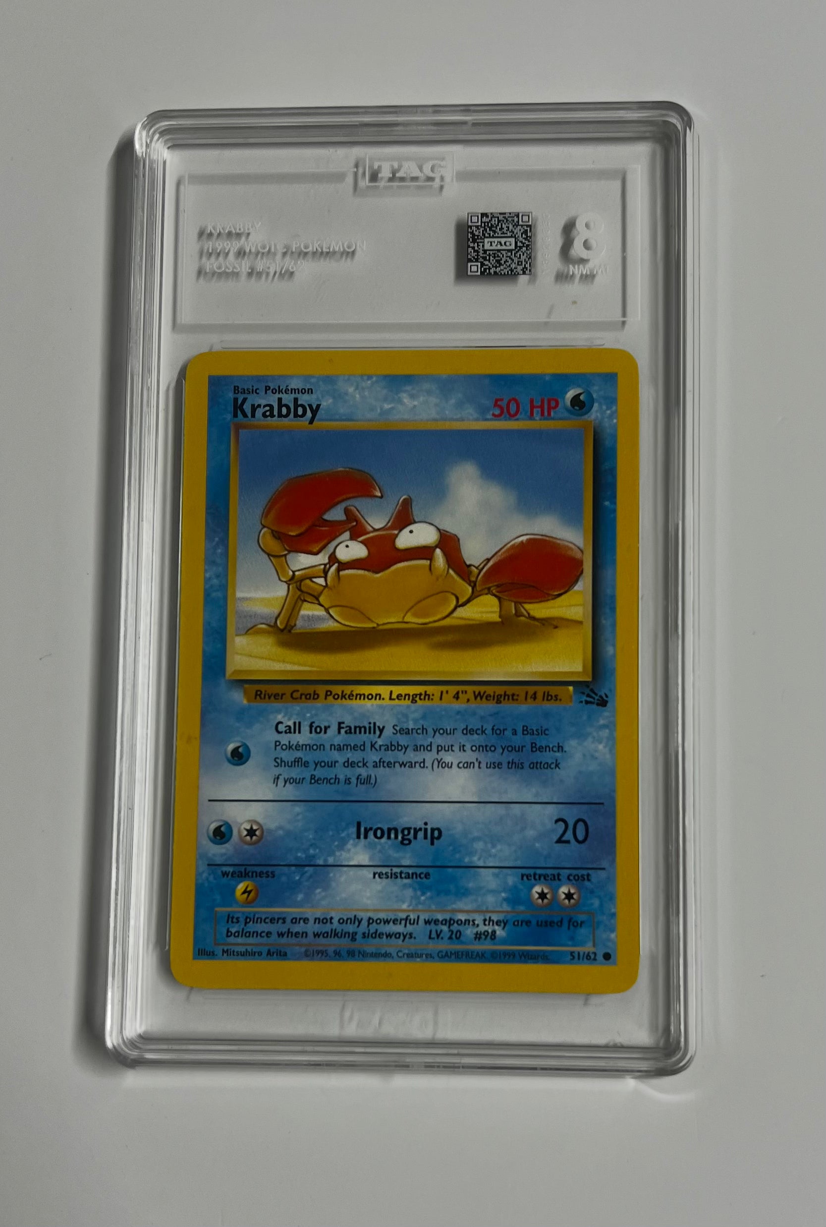 Krabby 1999 WOTC Pokémon TAG 8 NM MT