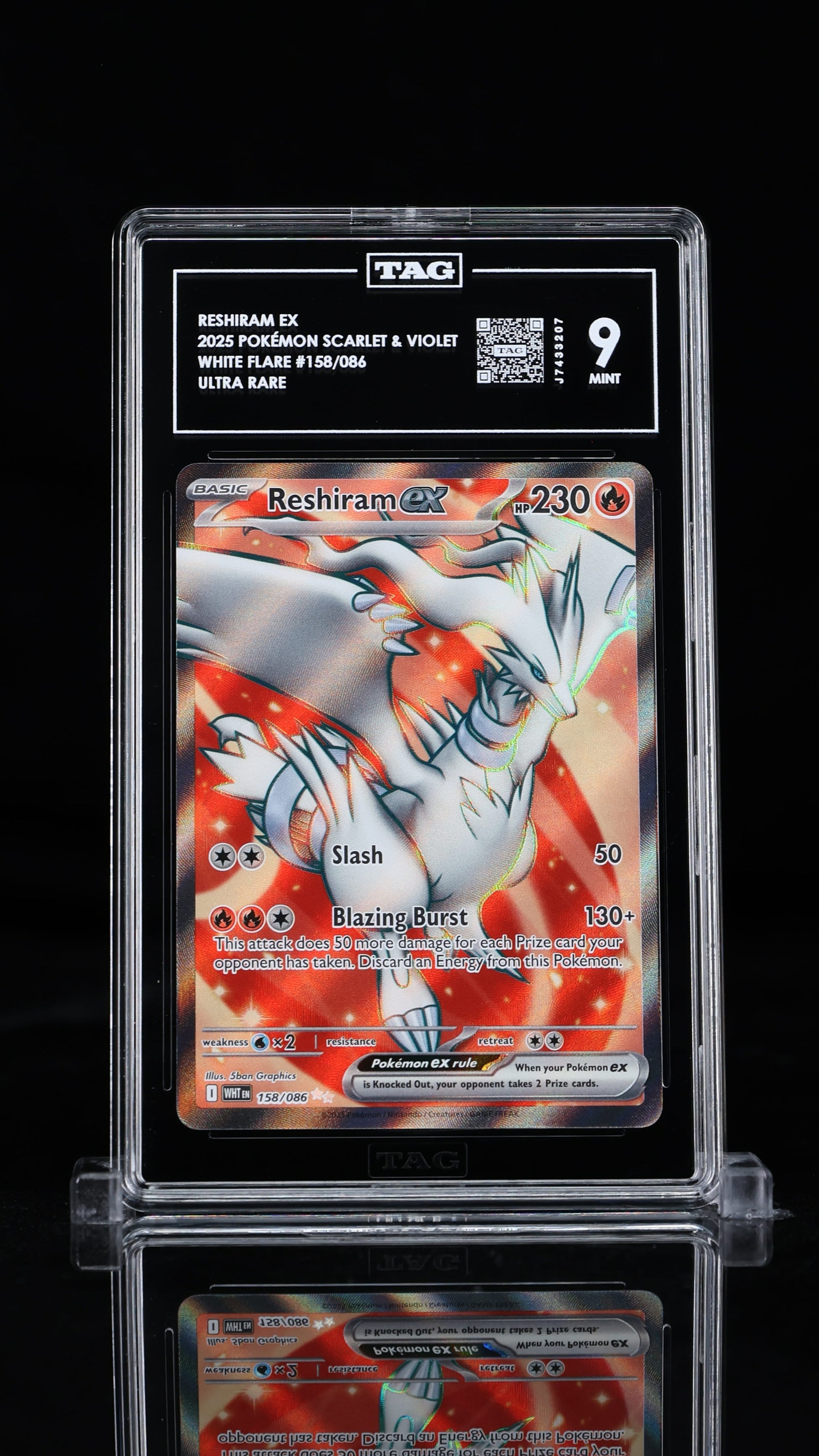Reshiram ex Ultra Rare 2025 Pokémon Scarlet & Violet TAG 9 MINT