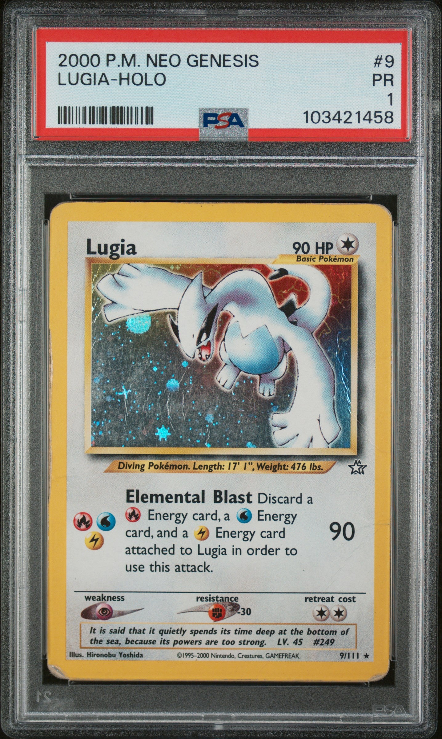 Lugia-Holo Pokemon Neo Genesis 9 NM PSA 1