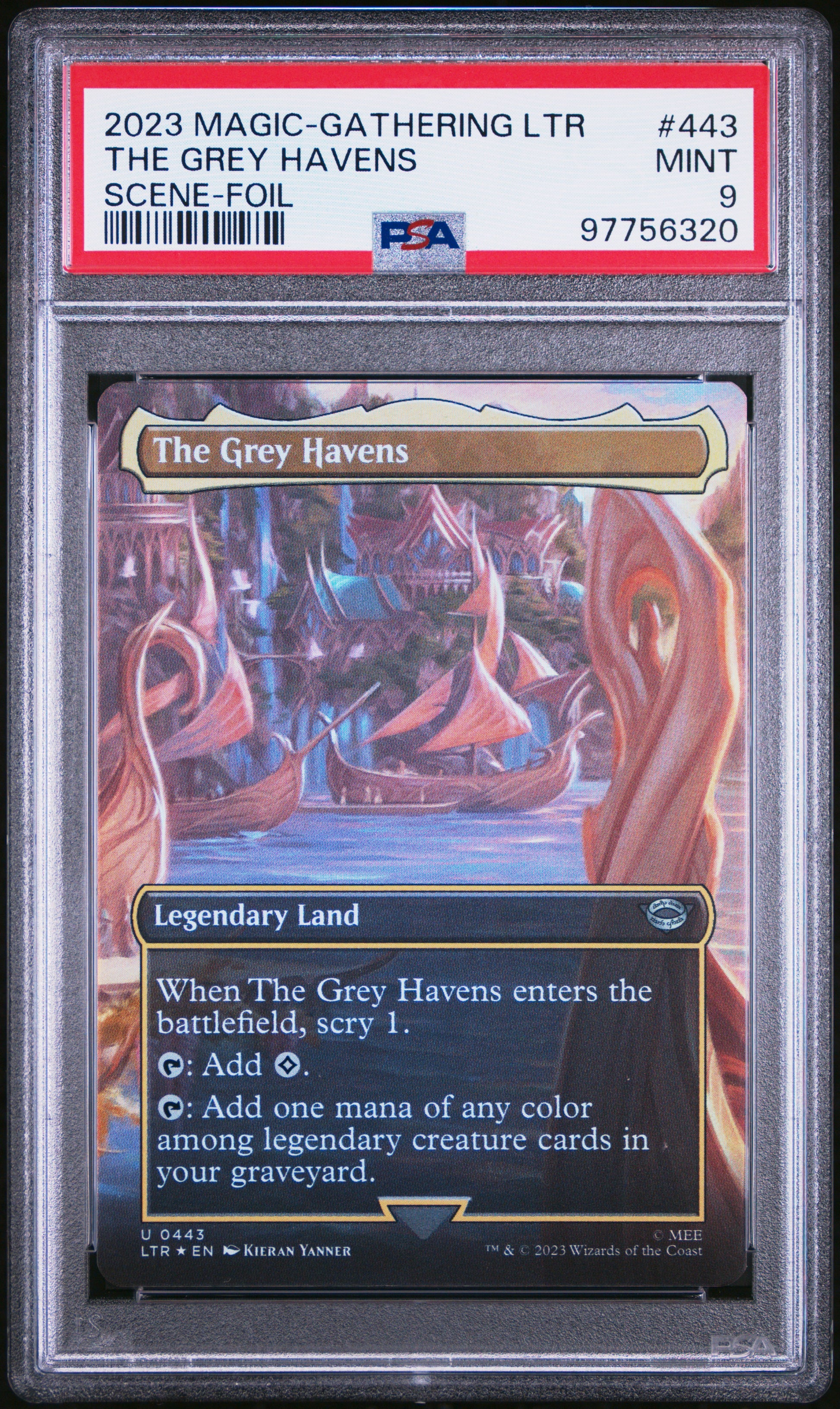 The Grey Havens Scene-Foil Magic The Gathering The Lord Of The Rings PSA 9