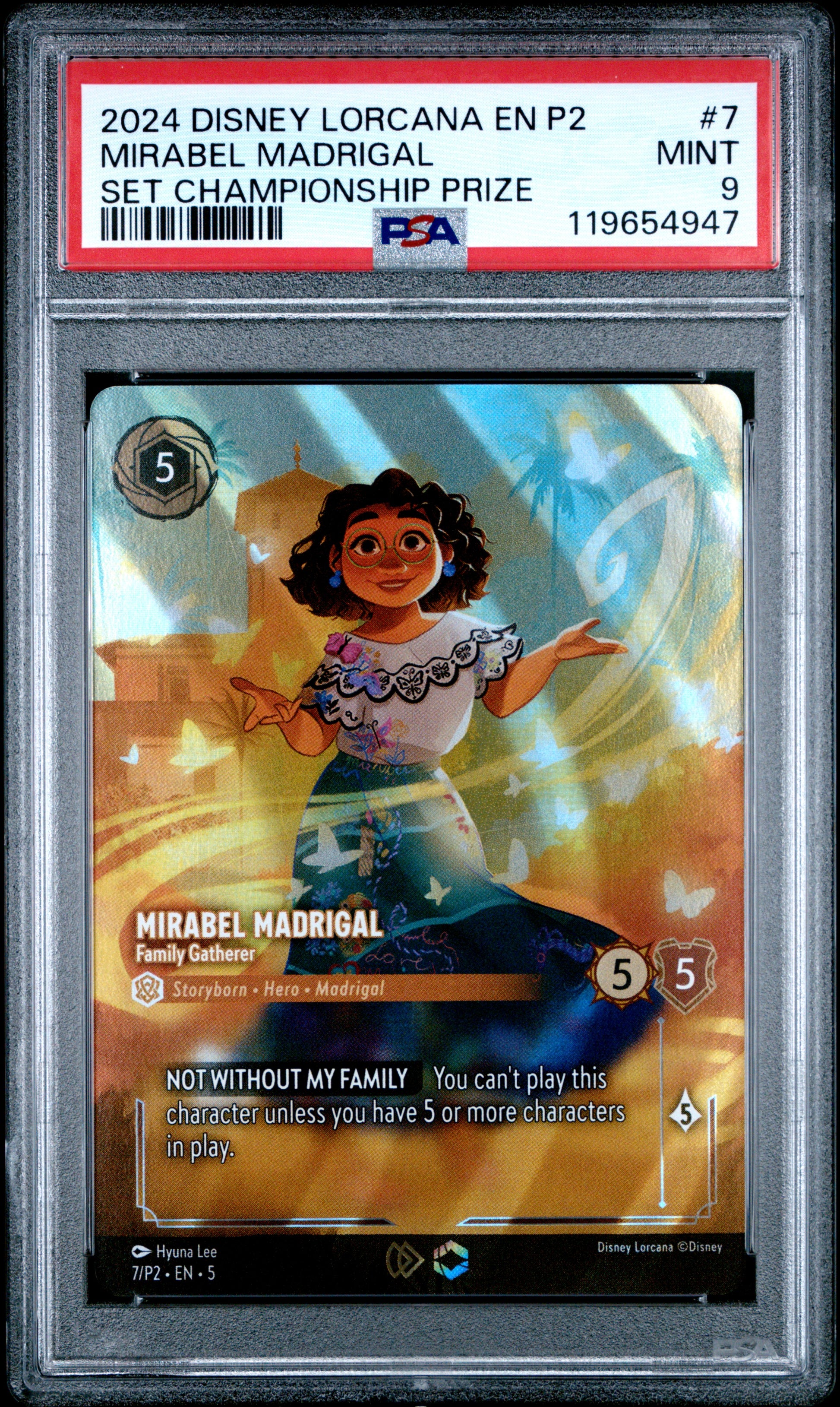 MIRABEL MADRIGAL SET CHAMPIONSHIP PRIZE 2024 DISNEY LORCANA EN P2-PROMO PSA MINT 9