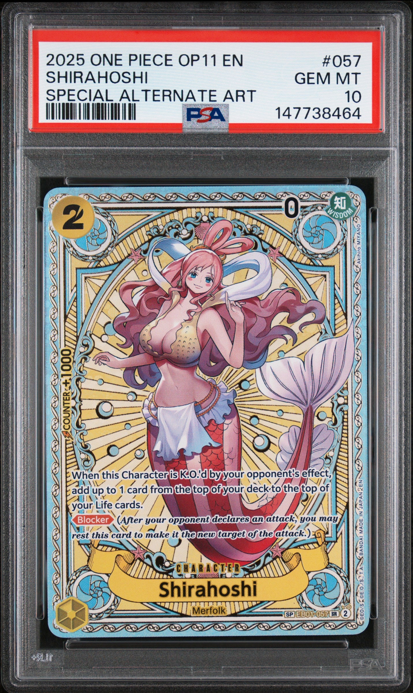Shirahoshi Special Alternate Art One Piece Op11 057 NM PSA 10