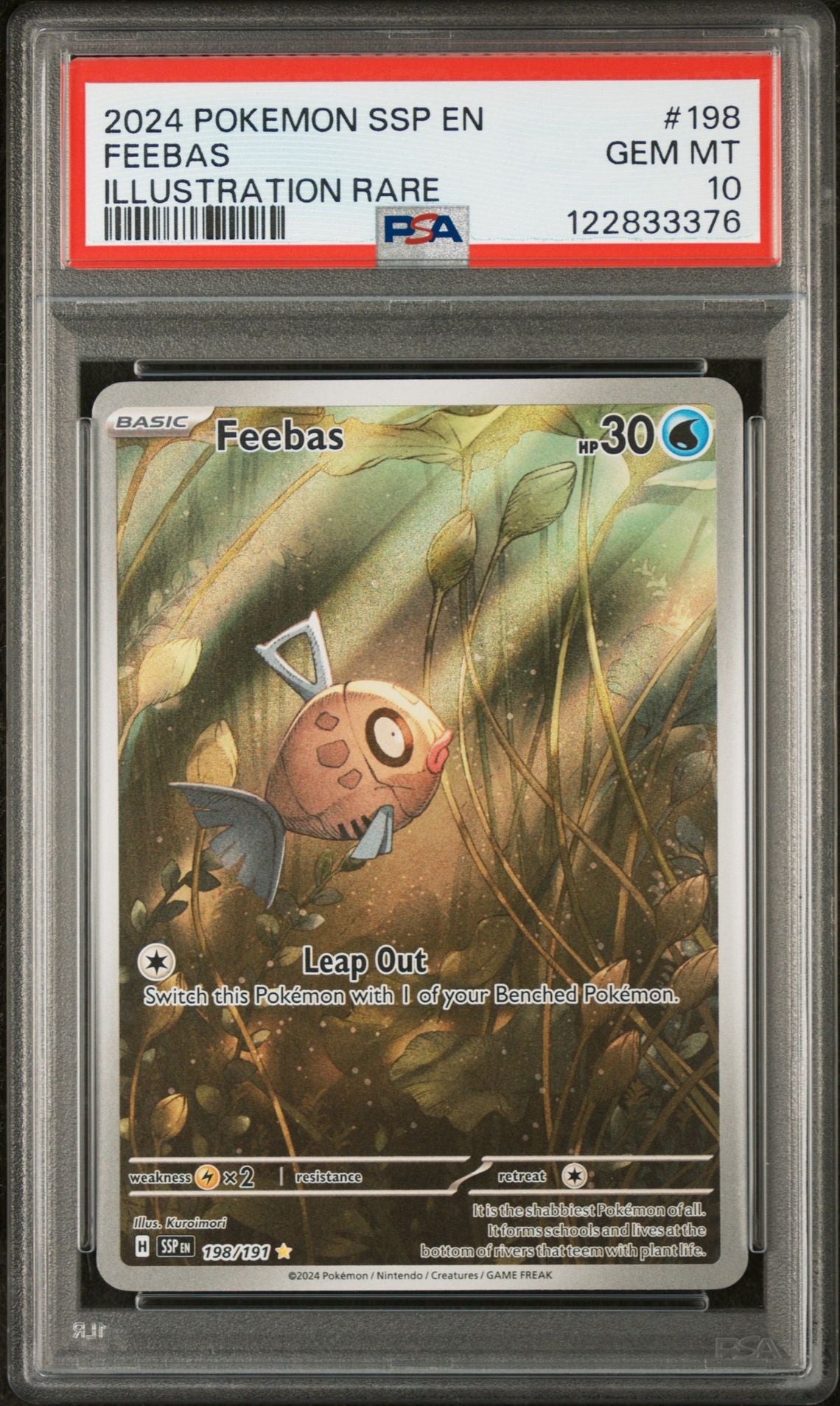FEEBAS ILLUSTRATION RARE 2024 POKEMON SSP EN-SURGING SPARKS PSA GEM MT 10