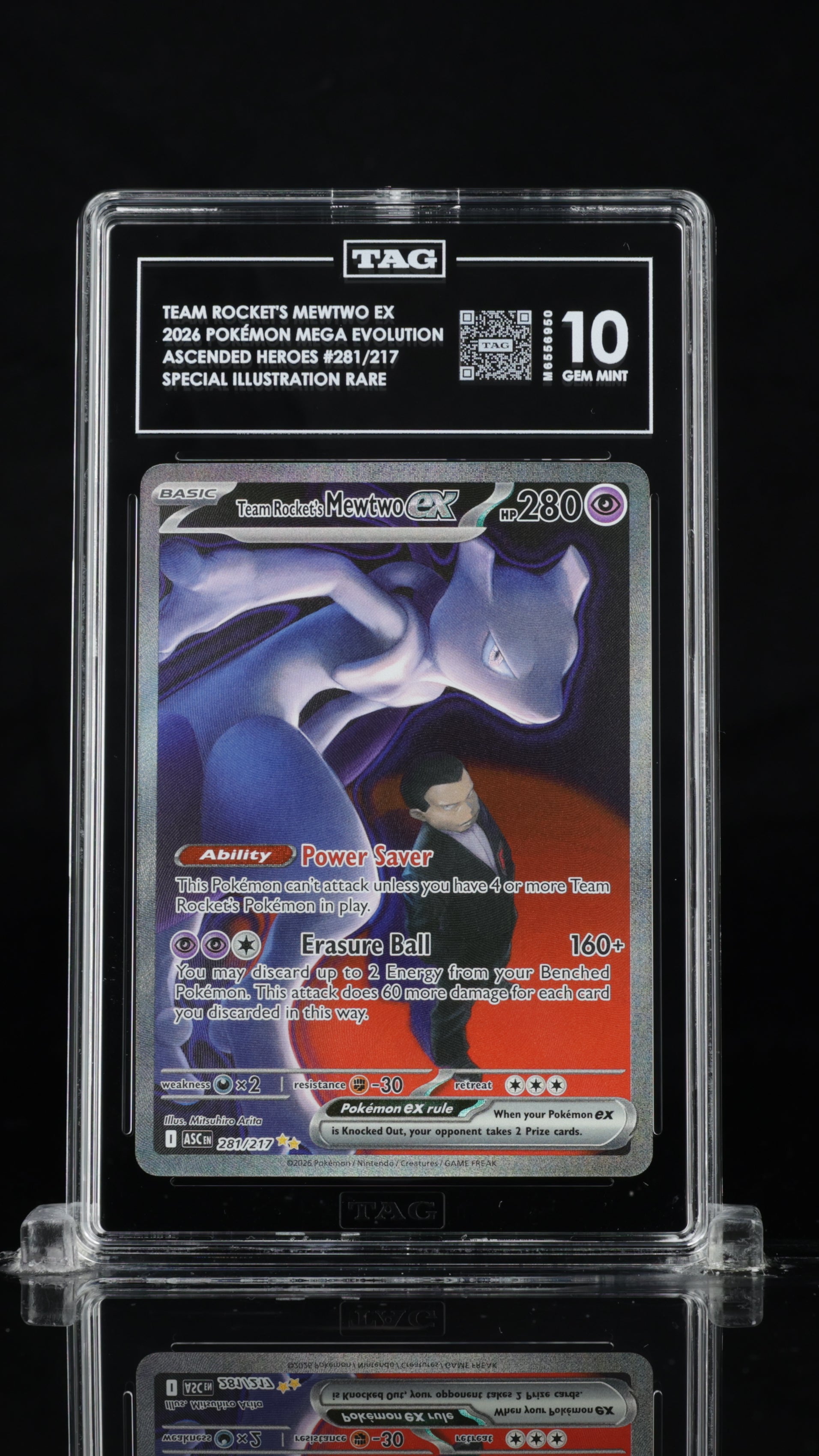 Team Rocket's Mewtwo ex Special Illustration Rare 2026 Pokémon Mega Evolution TAG 10 GEM MINT