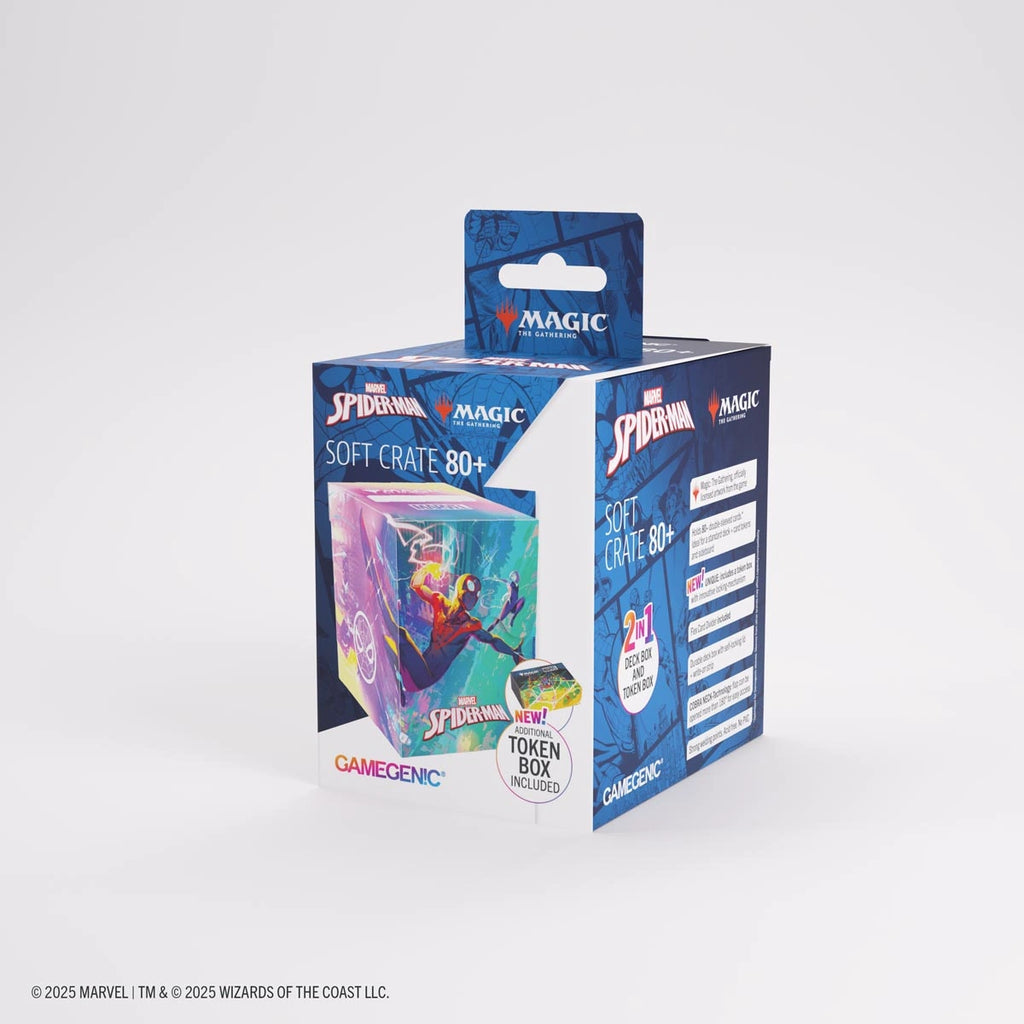 Gamegenic Magic: The Gathering Marvel's Spider-Man SOFT CRATE - 80+ Spider-Man/Spider-Gwen Design, 2-in-1 Deck Box with Integrated Token Box, Holds 80 Double-Sleeved or 100 Single-Sleeved Cards