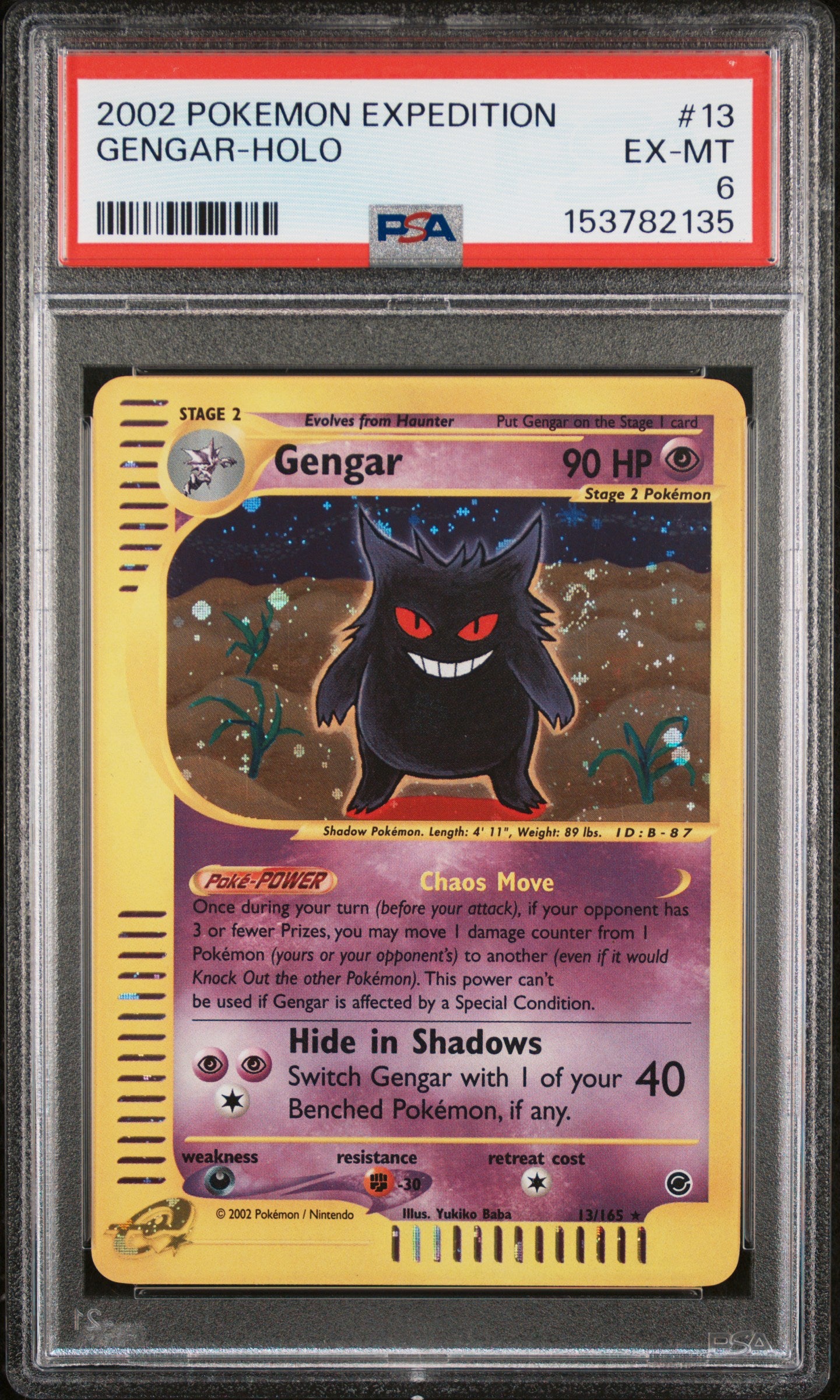 Gengar-Holo Pokemon Expedition 13 NM PSA 6
