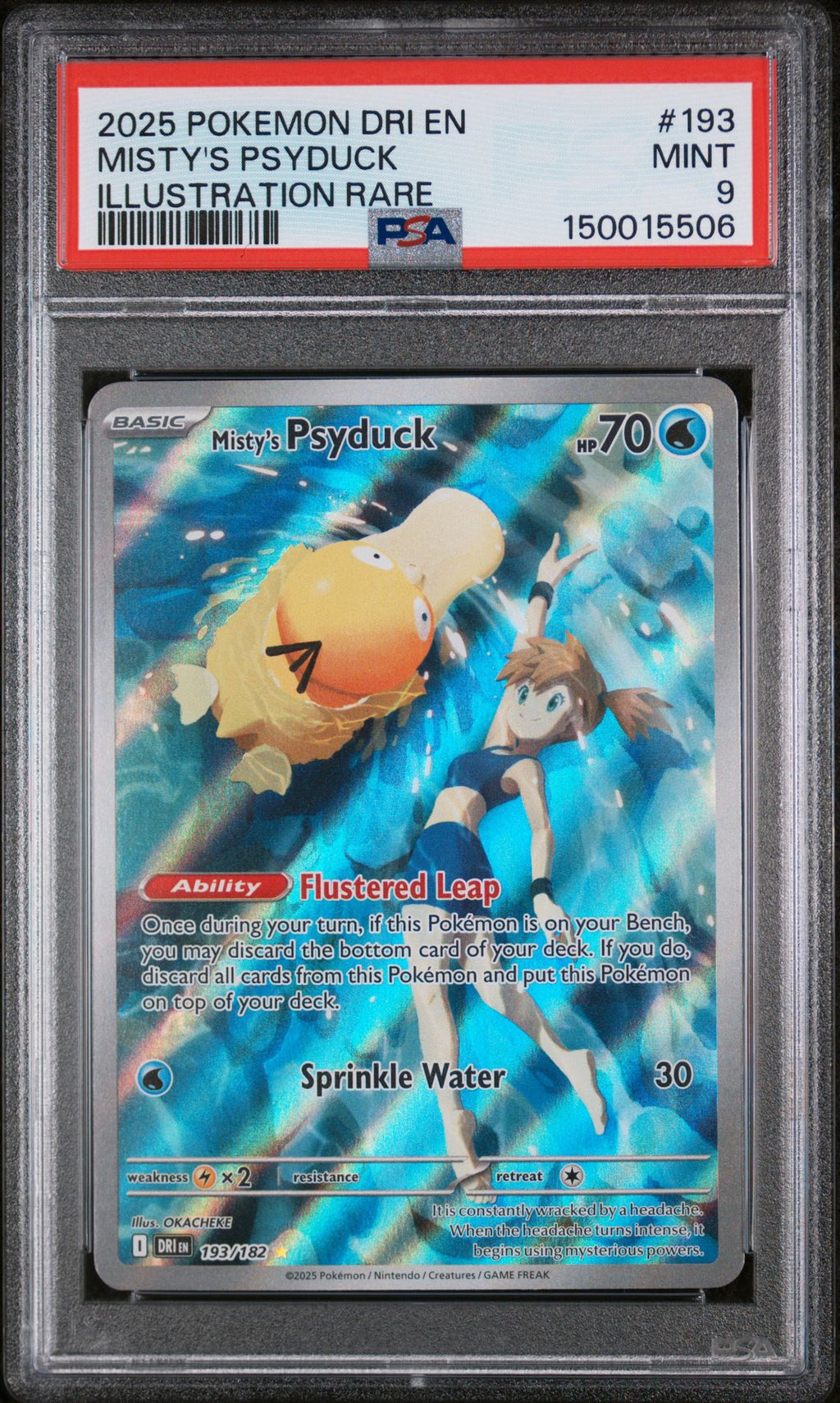 MISTY'S PSYDUCK ILLUSTRATION RARE 2025 POKEMON DRI EN-DESTINED RIVALS PSA MINT 9