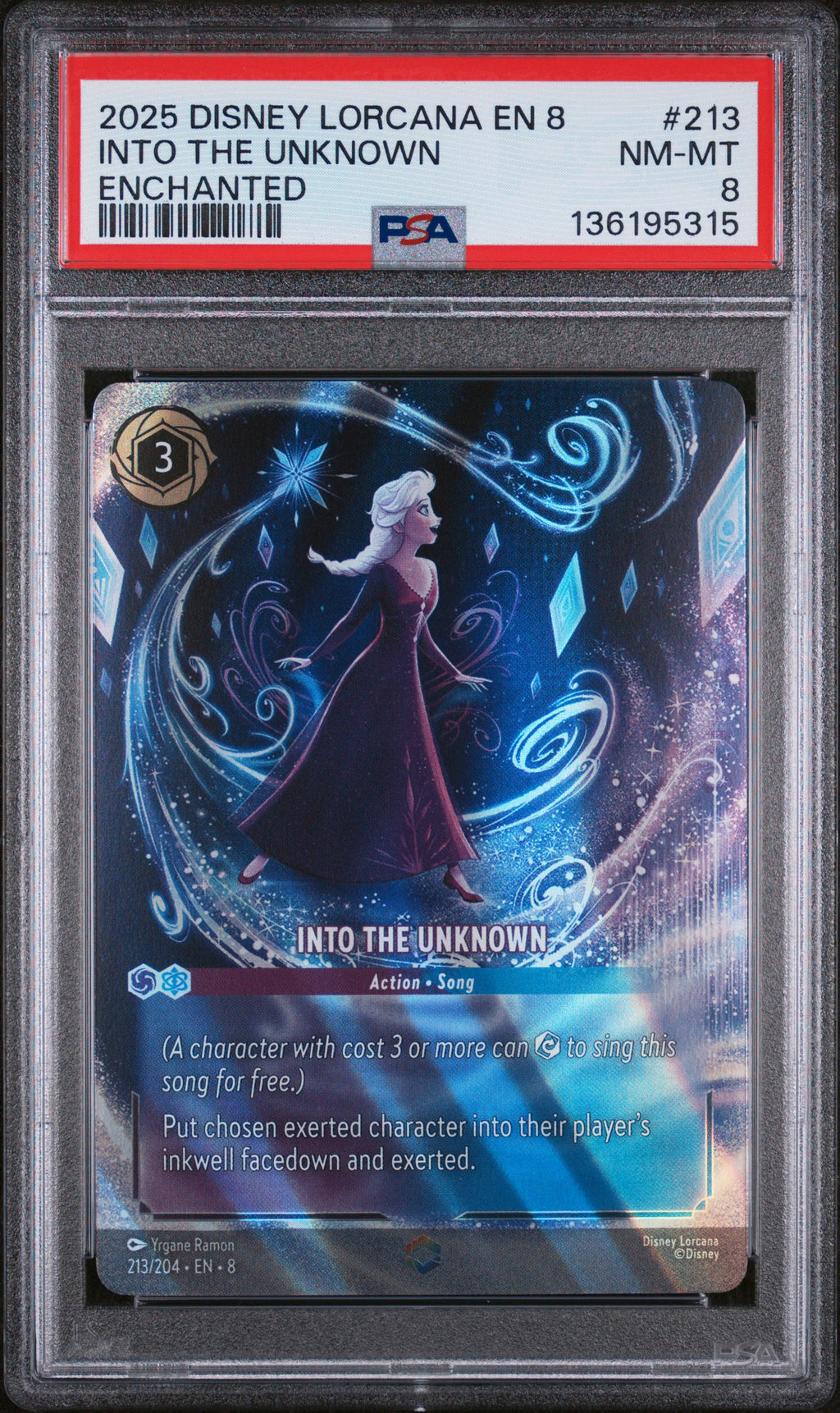 Into The Unknown Enchanted Disney Lorcana En 8-Reign Of Jafar 213 NM PSA 8