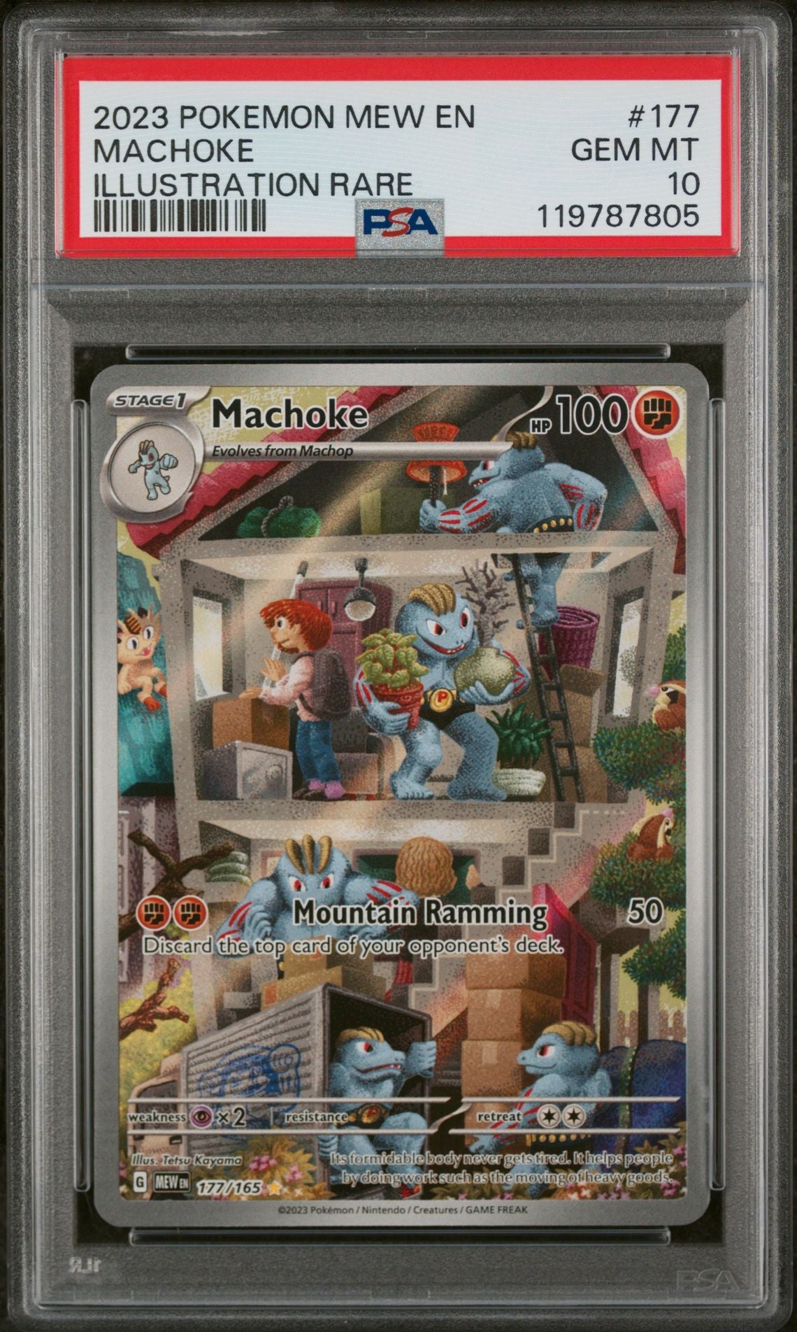 MACHOKE ILLUSTRATION RARE 2023 POKEMON MEW EN-151 PSA GEM MT 10